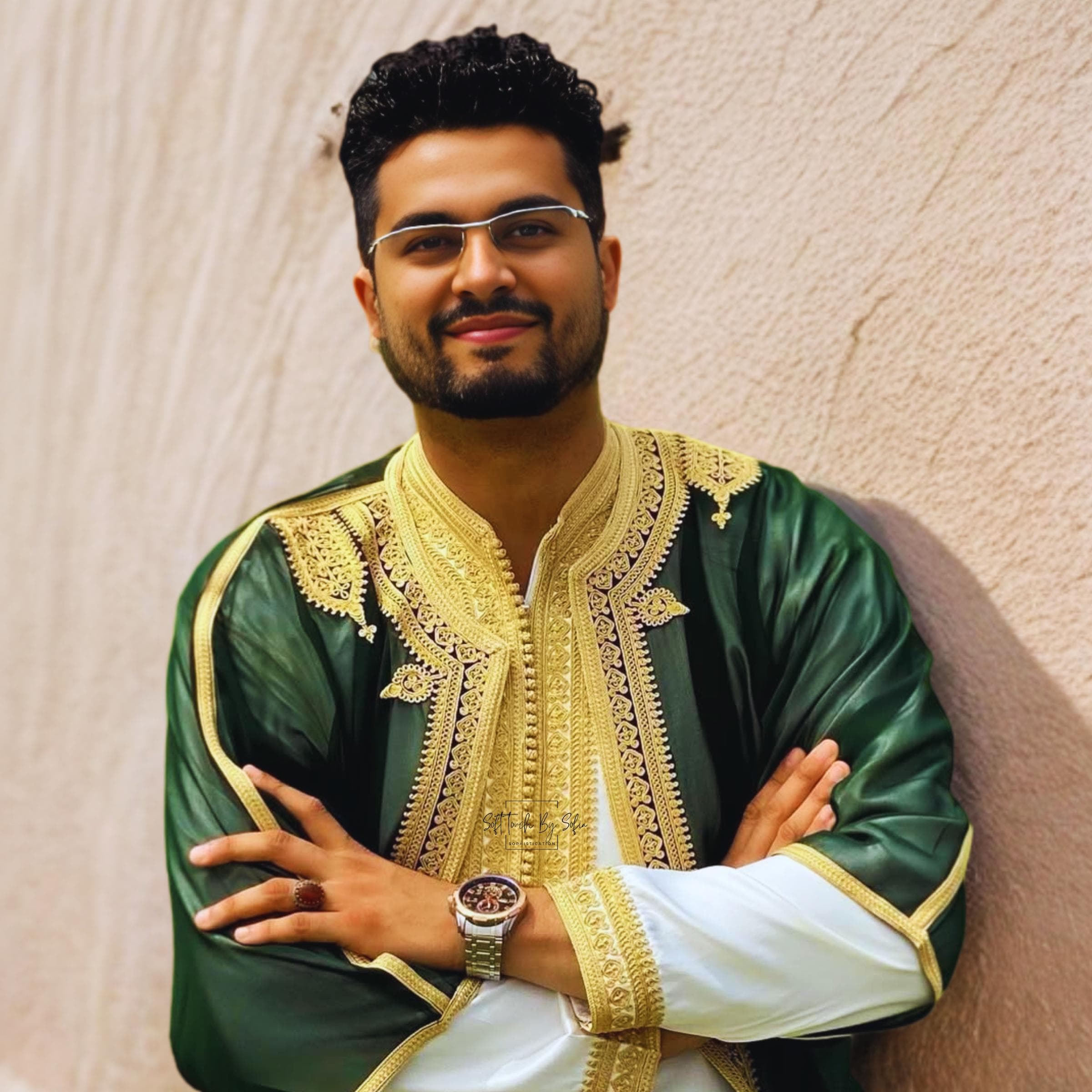 Men's Moroccan Kaftan Jabador Set – Groom Wedding Kaftan Islamic Attire - image 3