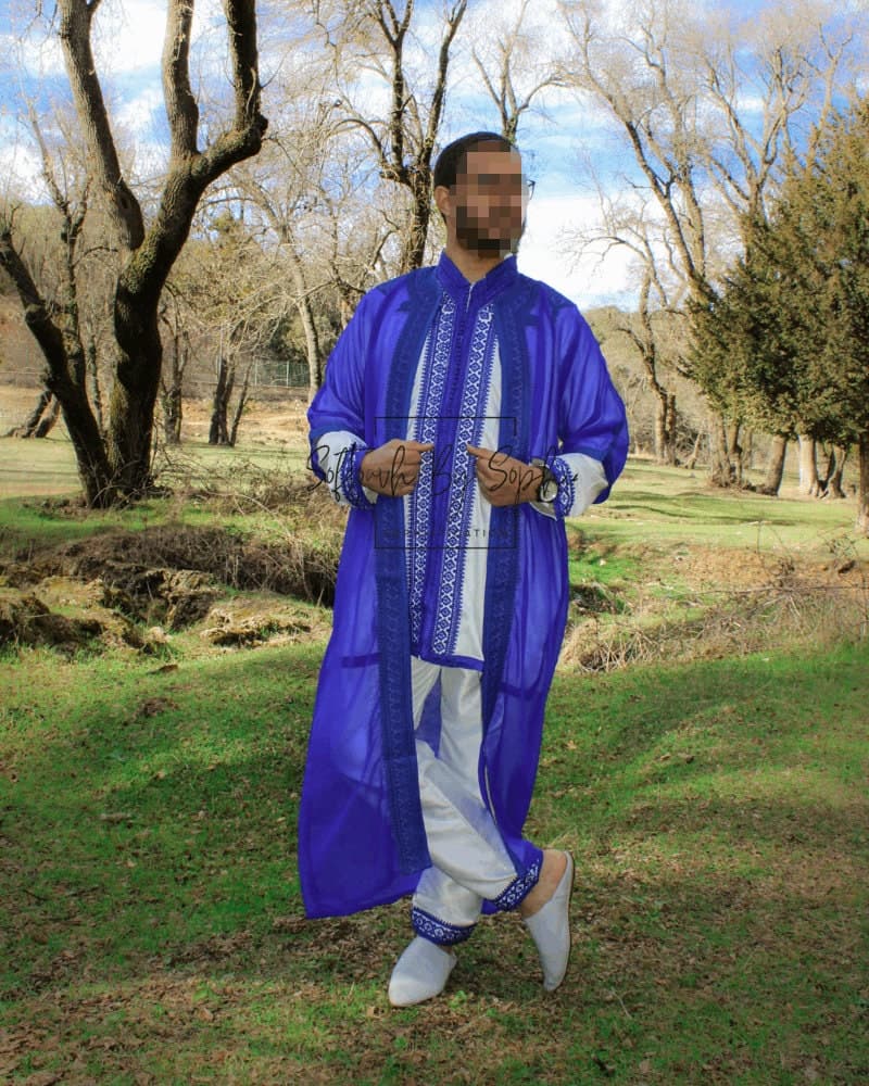 jabador  ,Mens wedding kaftan,3 piece groom outfit-white - image 5