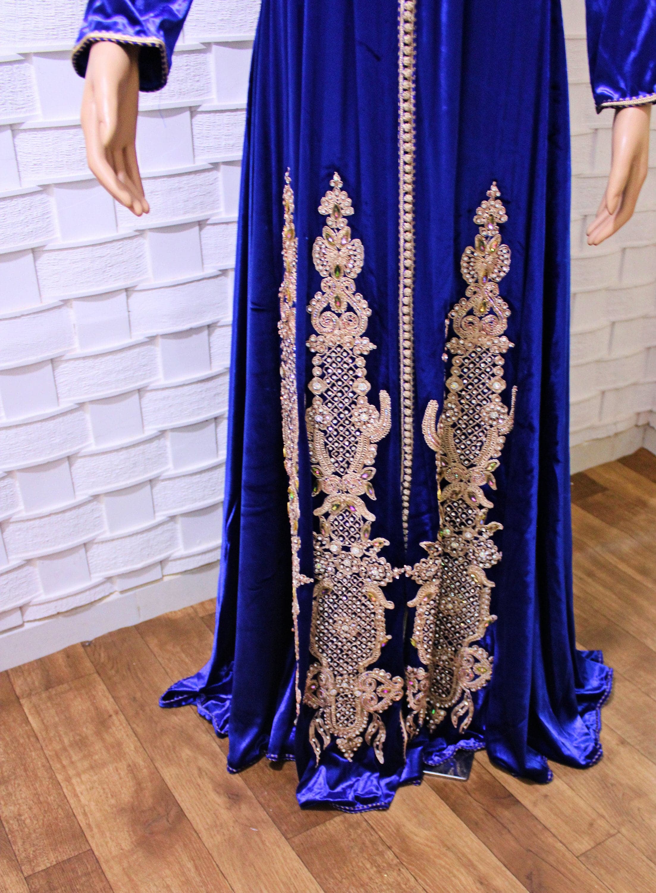 Bridal takchita for  wedding,Moroccan velvet kaftan ,Royal embroidered caftan dress  ,velvet evening gown - image 5