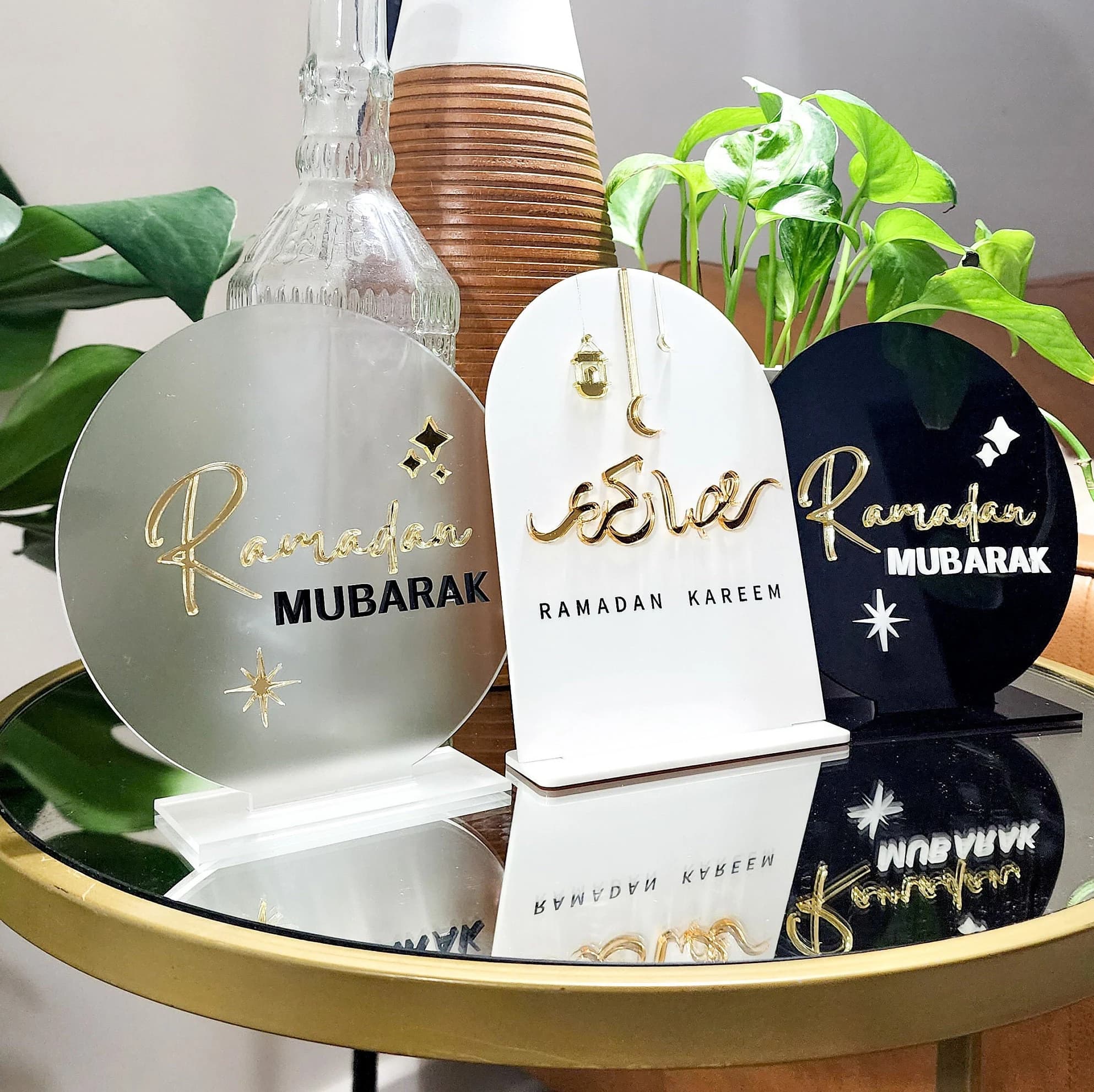 Dual-Sided Ramadan Mubarak - Eid Mubarak Acrylic Sign