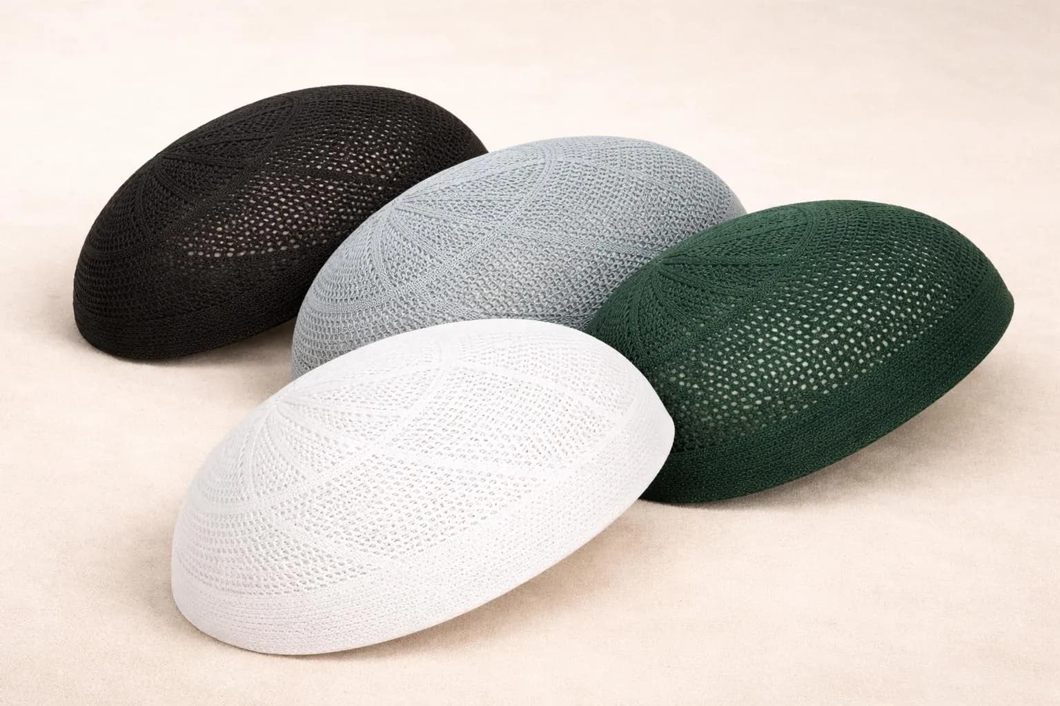 4PC Kufi Hats Knitting Caps  Topi, Muslim Payer Cap, Men Kufis, skull Cap Knit Hat - image 3