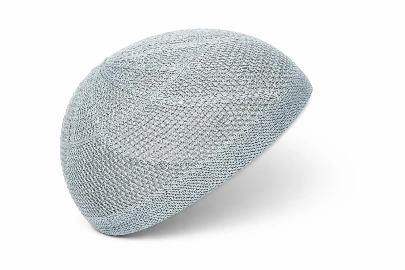 Gray Knitted Kufi Hat – Muslim Prayer Cap – Breathable Skullcap – Taqiyah for Salah – Islamic Men’s Cap (Gold Style) - image 4