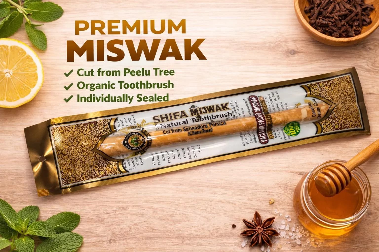 5 Pcs Natural Organic Miswak, Traditional Sewak Toothbrush Stick, Halal Sunnah Islamic Gift, Chemical Fluoride Free Oral Care, Fresh Breath - image 2