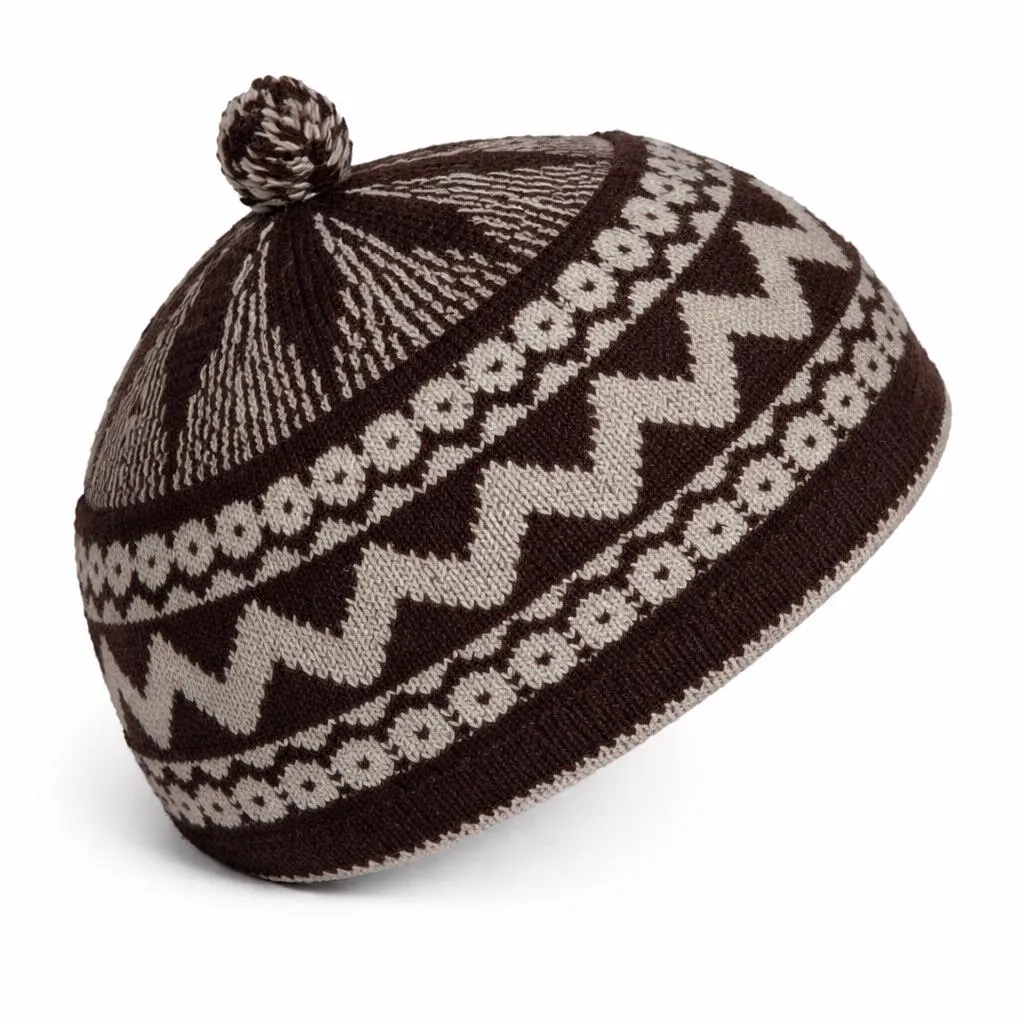 Kufi Hat Brown @ Gray Beanie Men Skullcap Gift Taqiyah Topi Koffi Muslim Prayer Cap - image 3