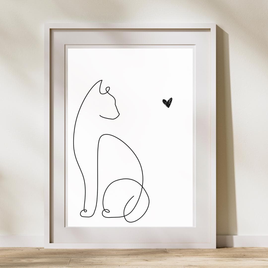 Minimalist Cat Art: Black and White Set (Digital Download) - image 5