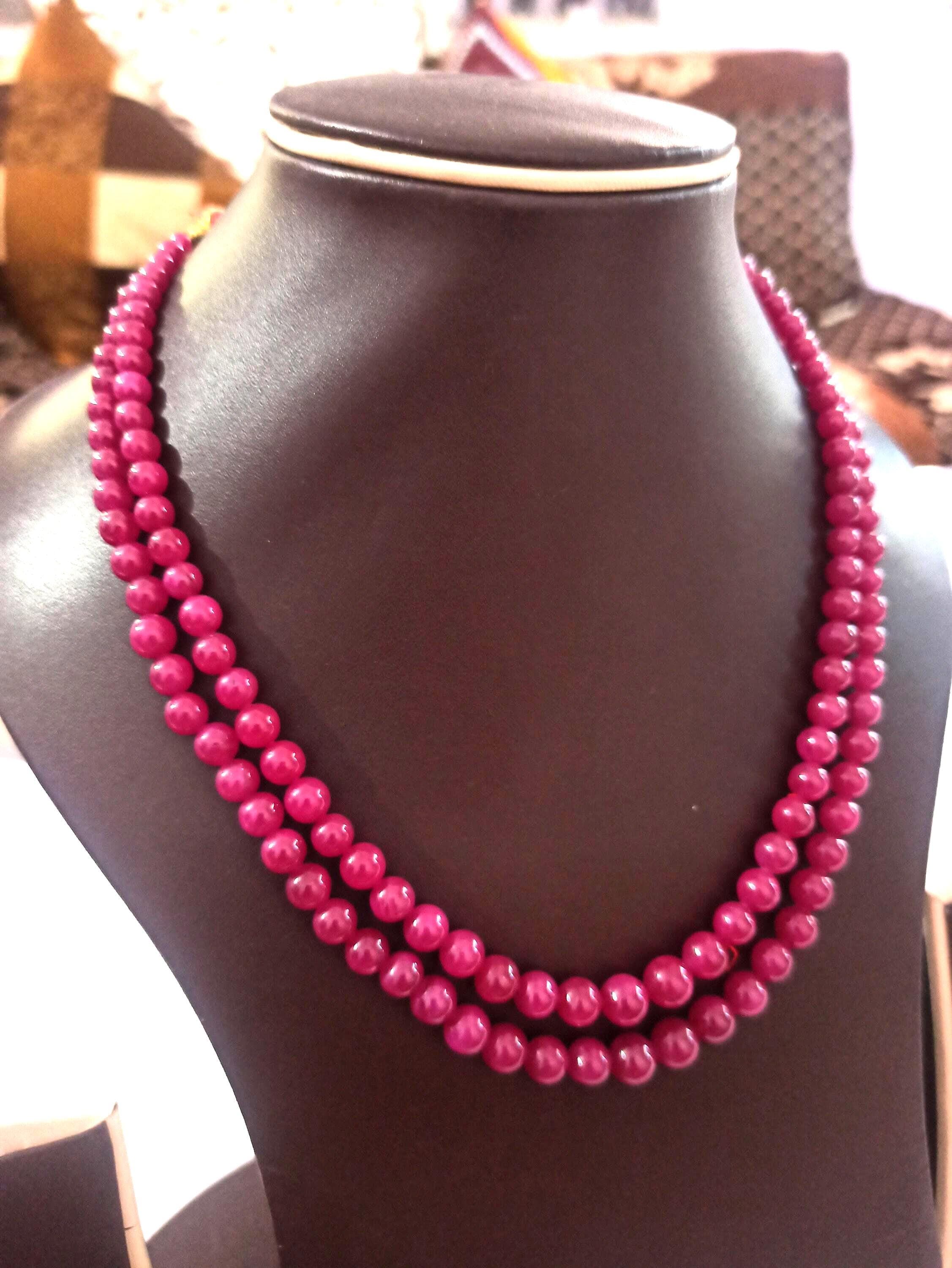 Ruby Corundum Rondelle Bead Necklace Natural Healing Gemstone Jewelry Making Strand - image 3