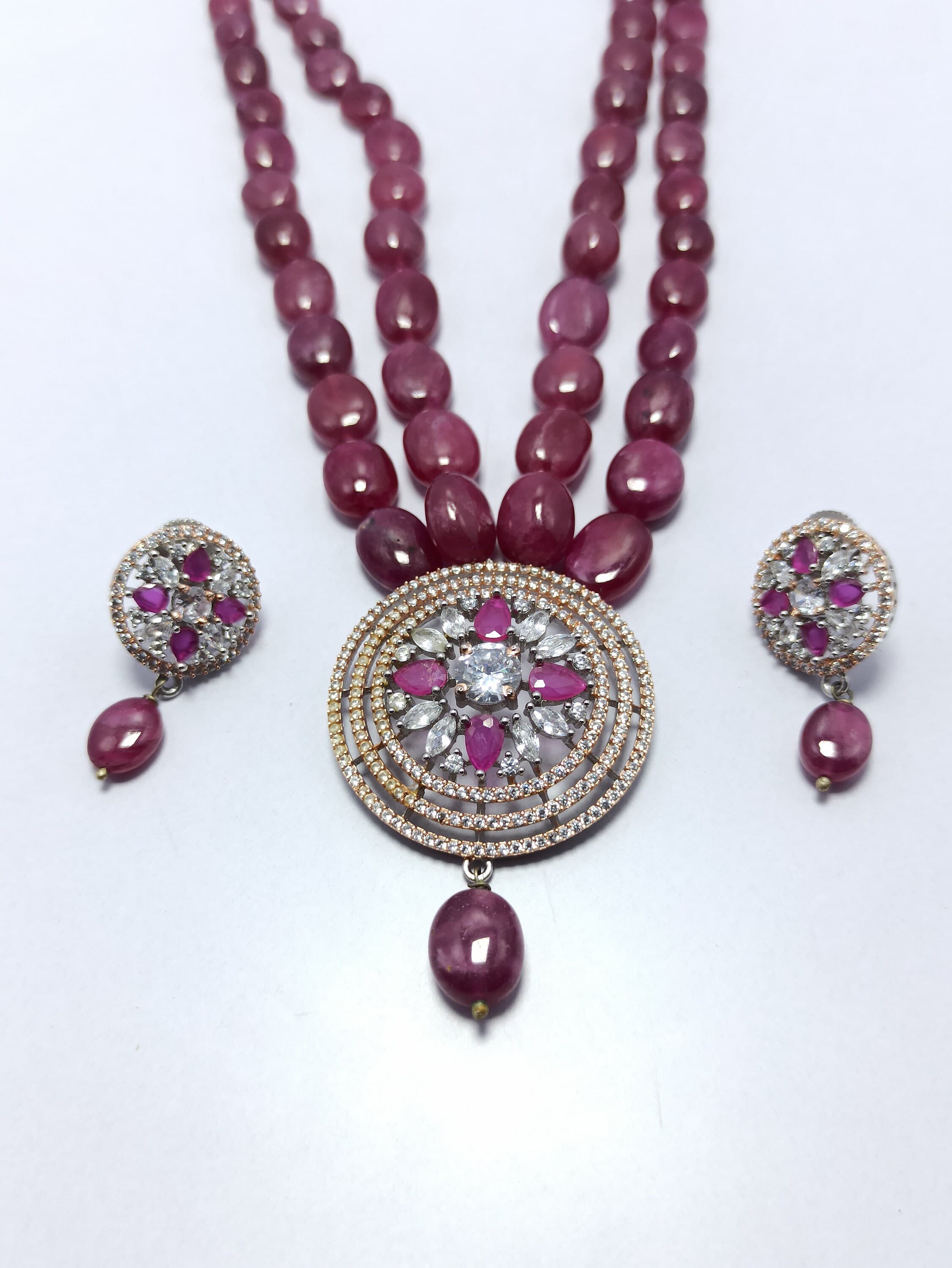 Natural Ruby Necklace Rose Gold Pendant with AAA Gemstone Beads - image 5