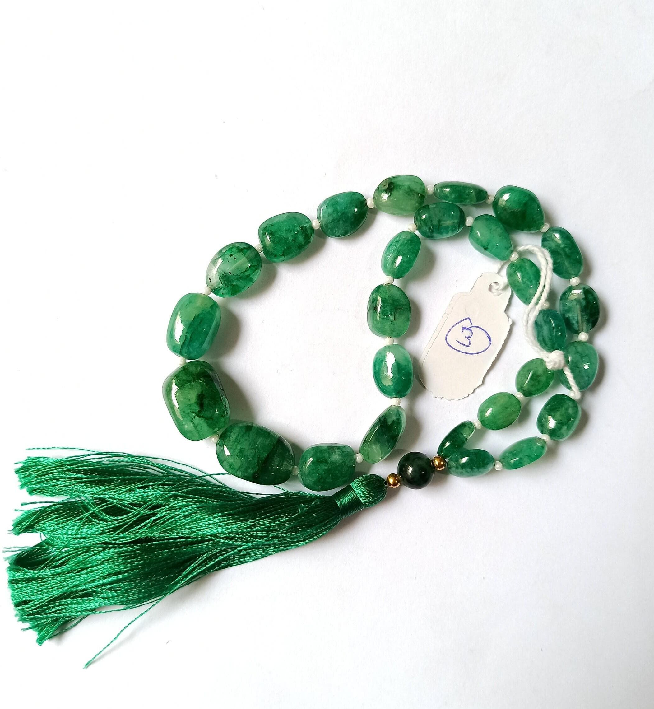 Emerald Beryl Japa Mala Beads - AAA Quality Prayer Tasbih - image 5
