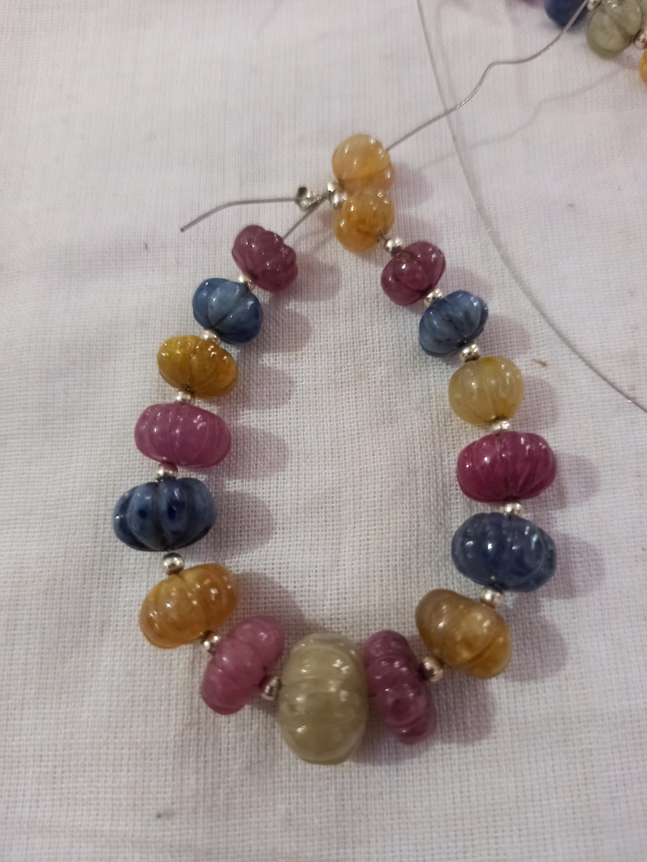 Natural Multi Sapphire Pumpkin Beads 8–11mm AAA Quality Gemstone Necklace & Bracelet Jewelry Design - image 3