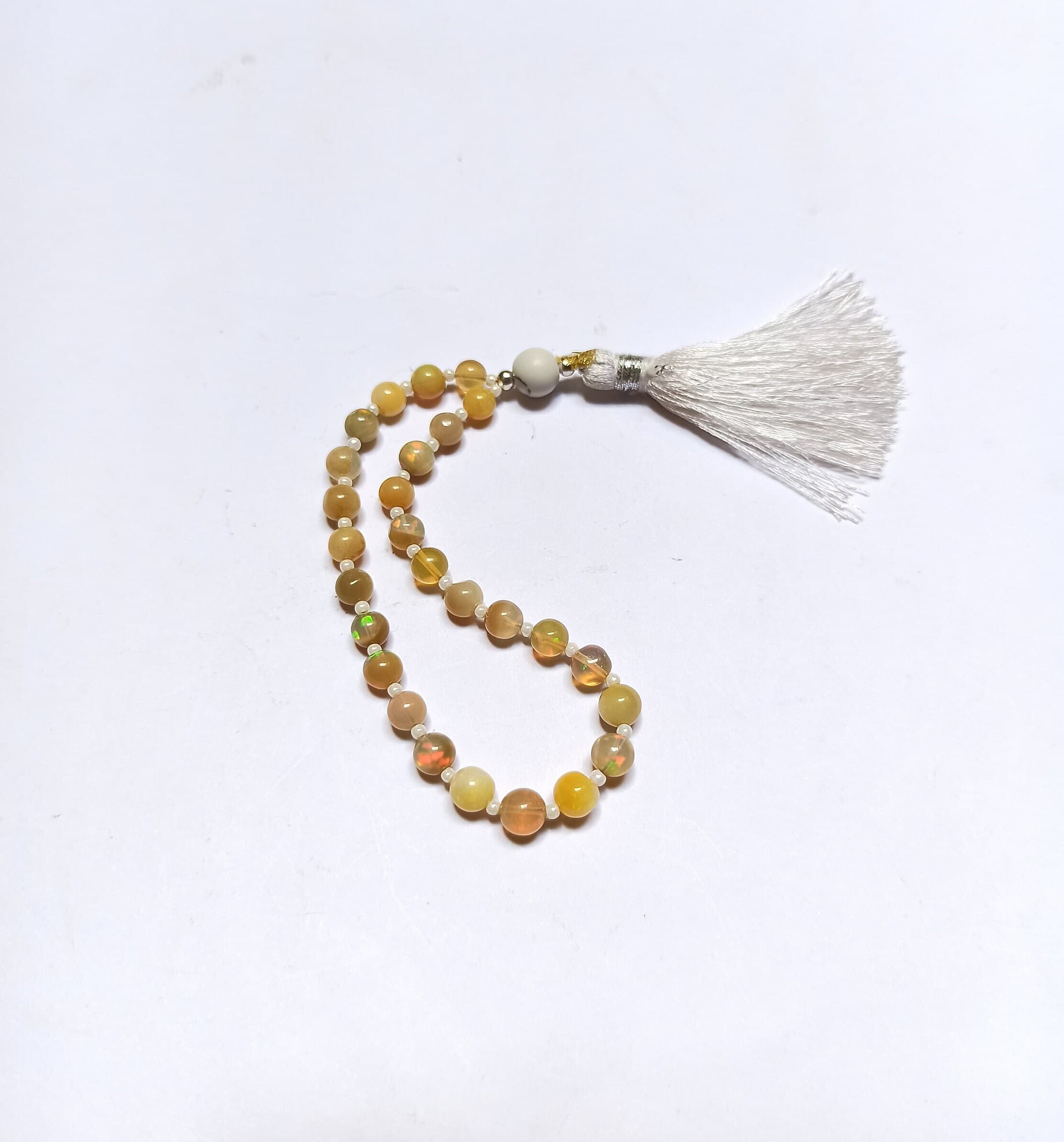 Natural Ethiopian Opal Mala Prayer Beads (27+1) – Healing Gemstone Tasbih - image 4