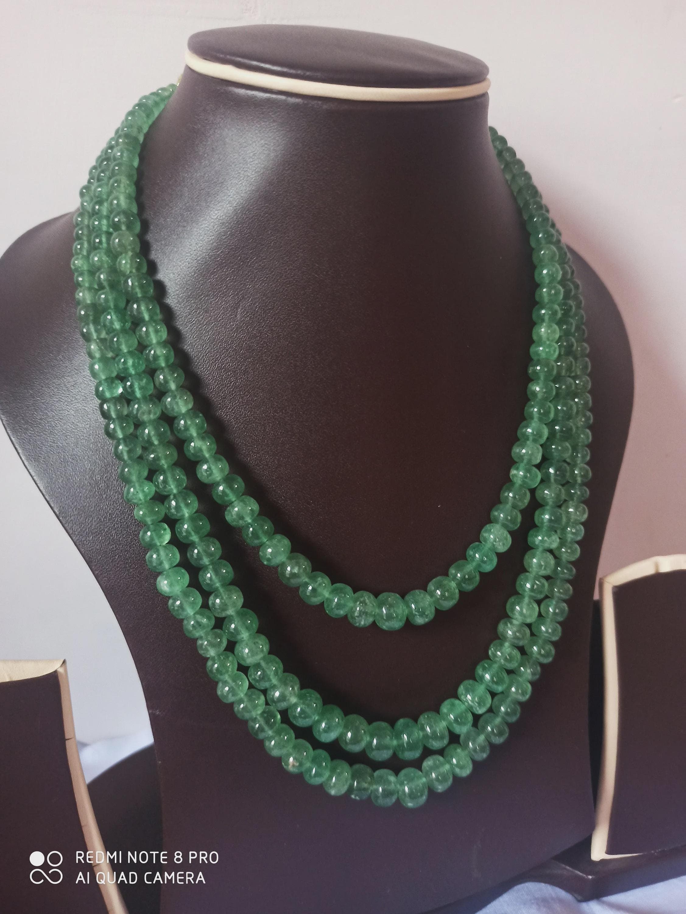 Green Strawberry Quartz Necklace: Faceted Rondelle Beads, AAA Quality, Adjustable Cord - image 3