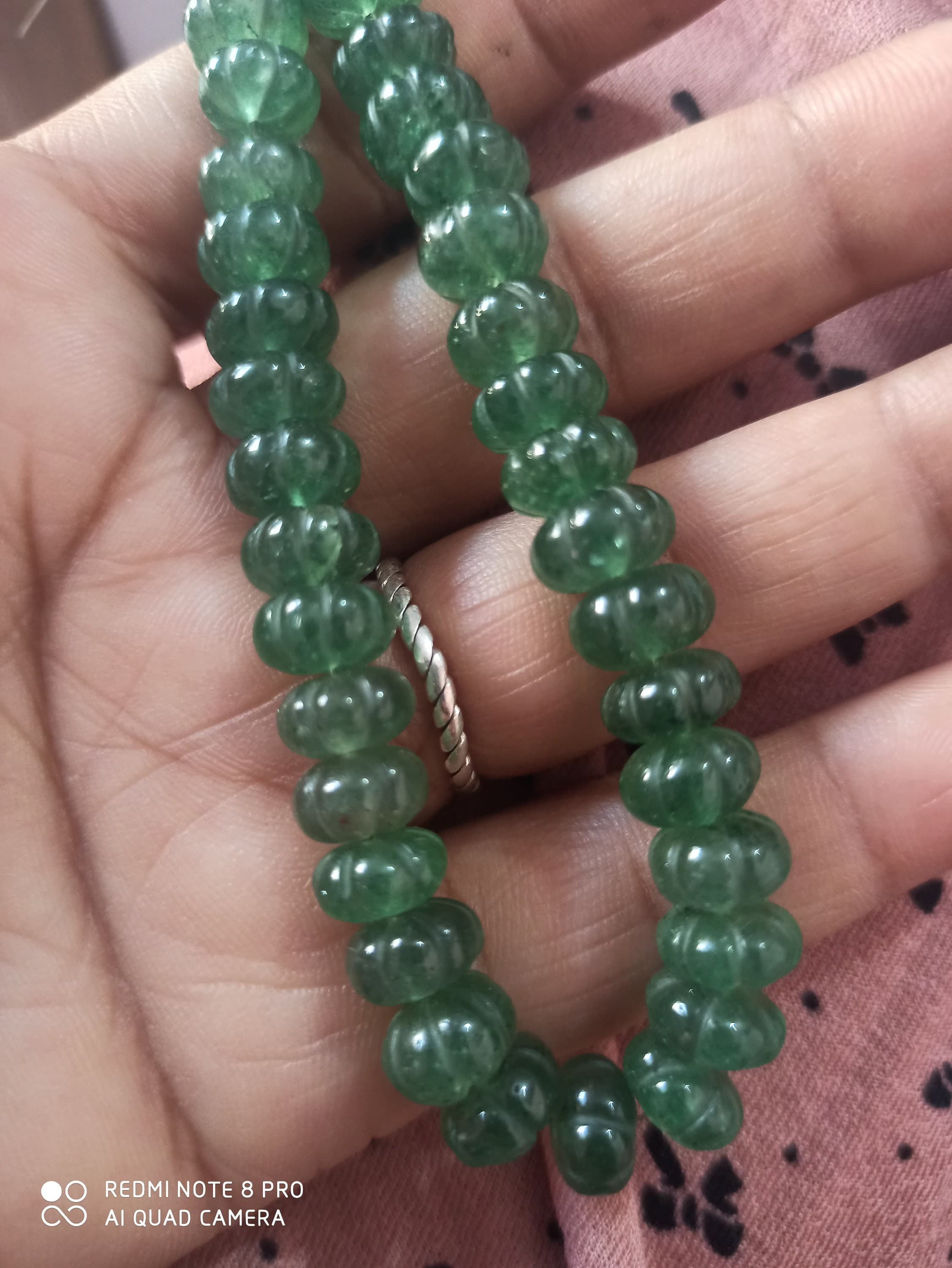 Natural Green Strawberry Emerald Pumpkin AAA Fine Quality Pumpkin 6-10mm Beads Healing Gemstone Necklace - image 3