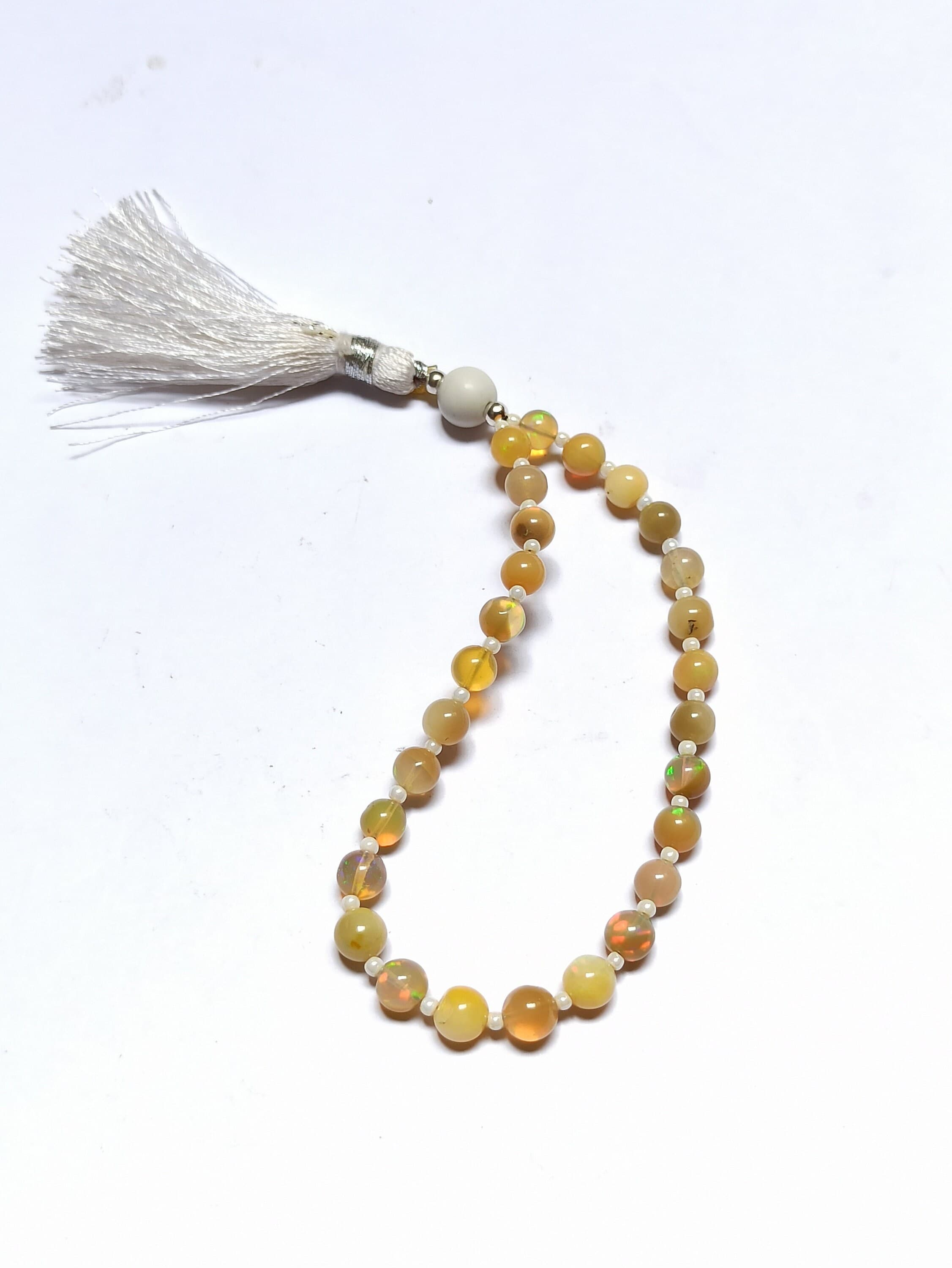 Natural Ethiopian Opal Mala Prayer Beads (27+1) – Healing Gemstone Tasbih - image 5
