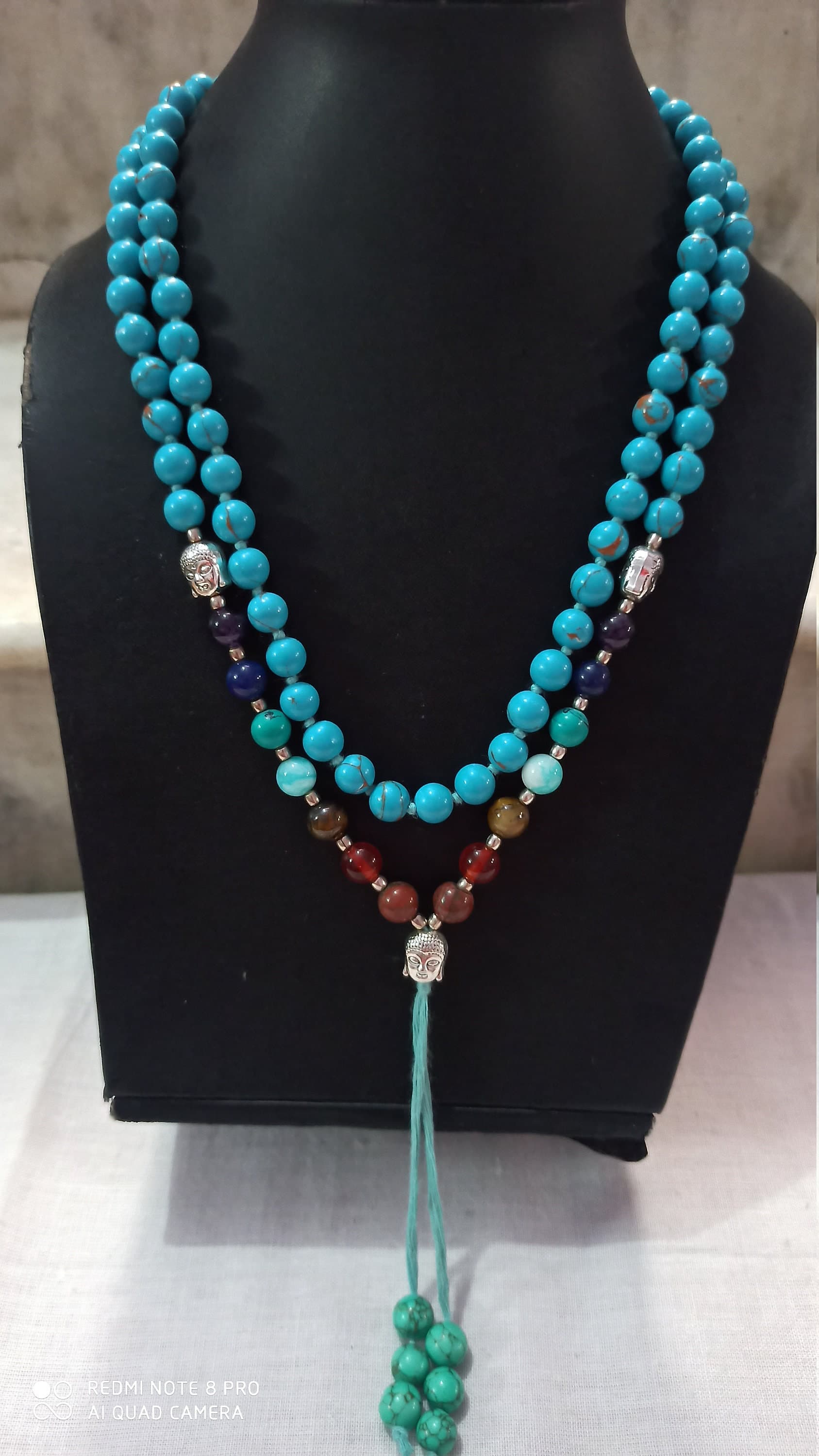 Seven Chakra Healing Mala 108 Beads Prayer tasbih Meditation Necklace with Guru Bead - image 4