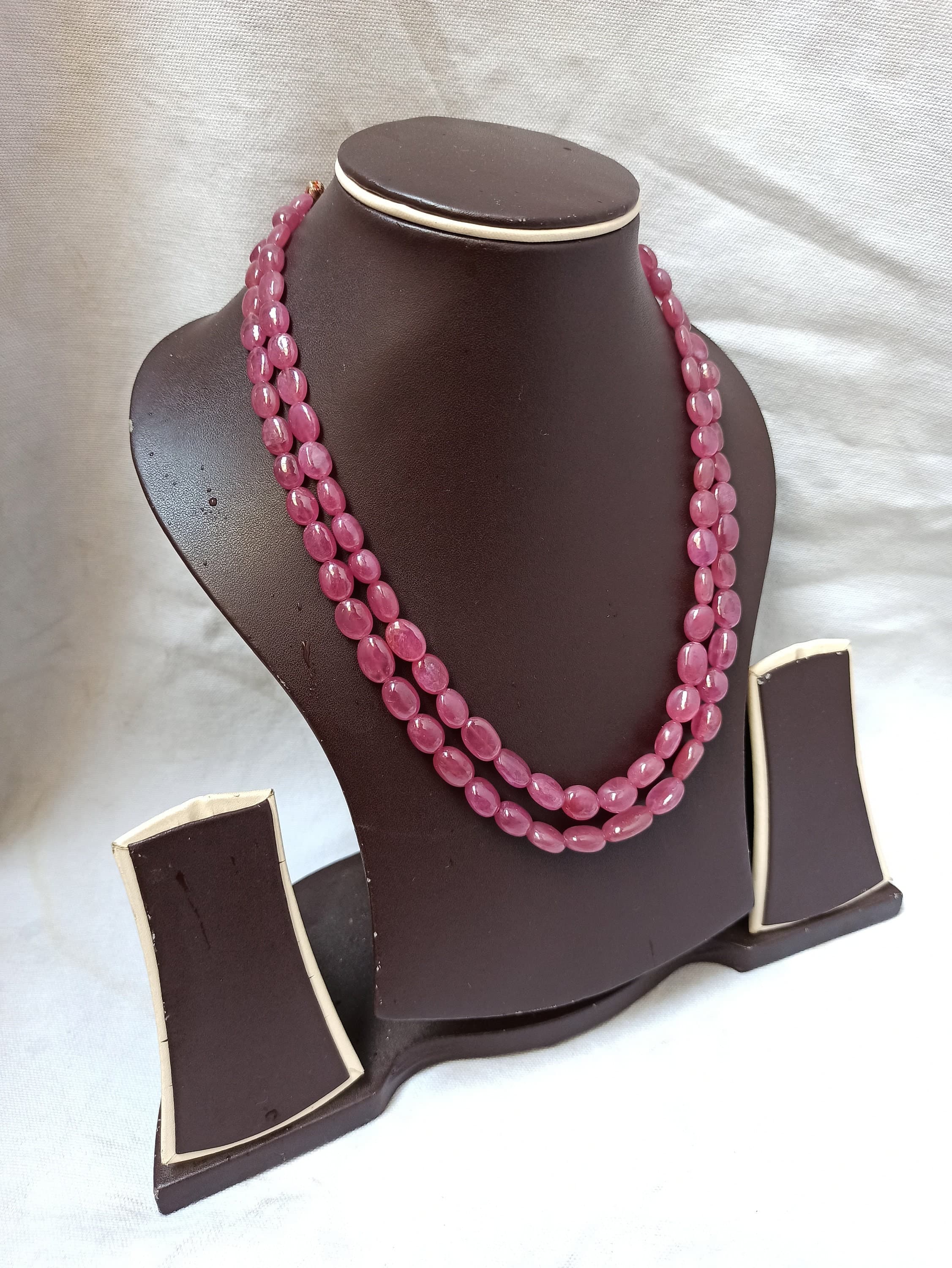 Handmade Natural Ruby Necklace 18″ Adjustable 485 Carat Smooth Oval Beads Healing Crystal Jewelry - image 5