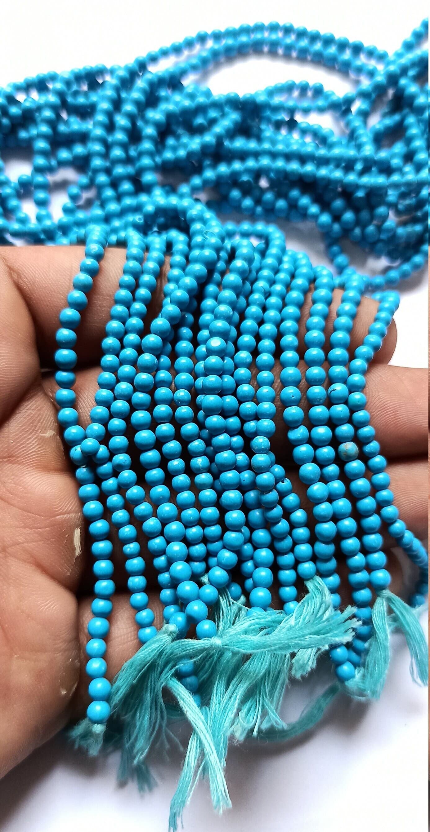 Blue Turquoise Round Beads – Highly Polished Gemstone for Jewelry Making - image 3