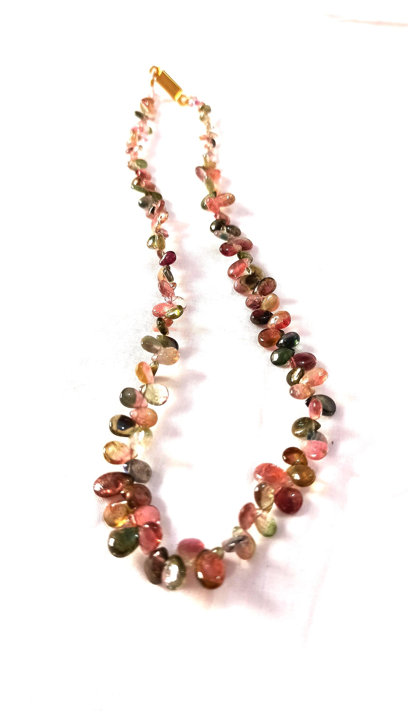 Multi Tourmaline Pear Bead Necklace 107 Carat Healing Gemstone Jewelry 18 Inch - image 5