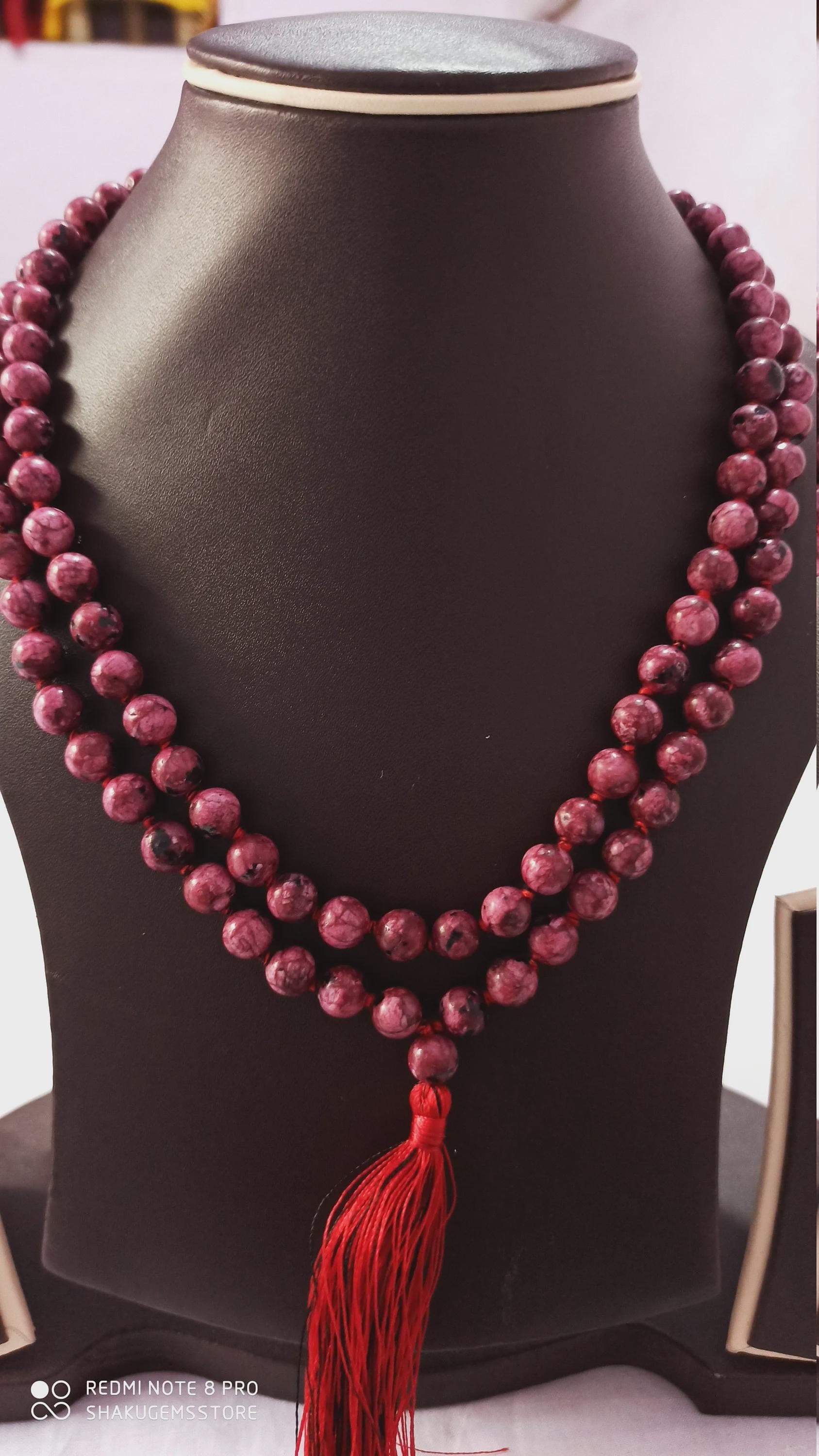 Natural Gemstone Prayer Beads Japa Mala Tasbih 108 Beads for Meditation & Mantra - image 5