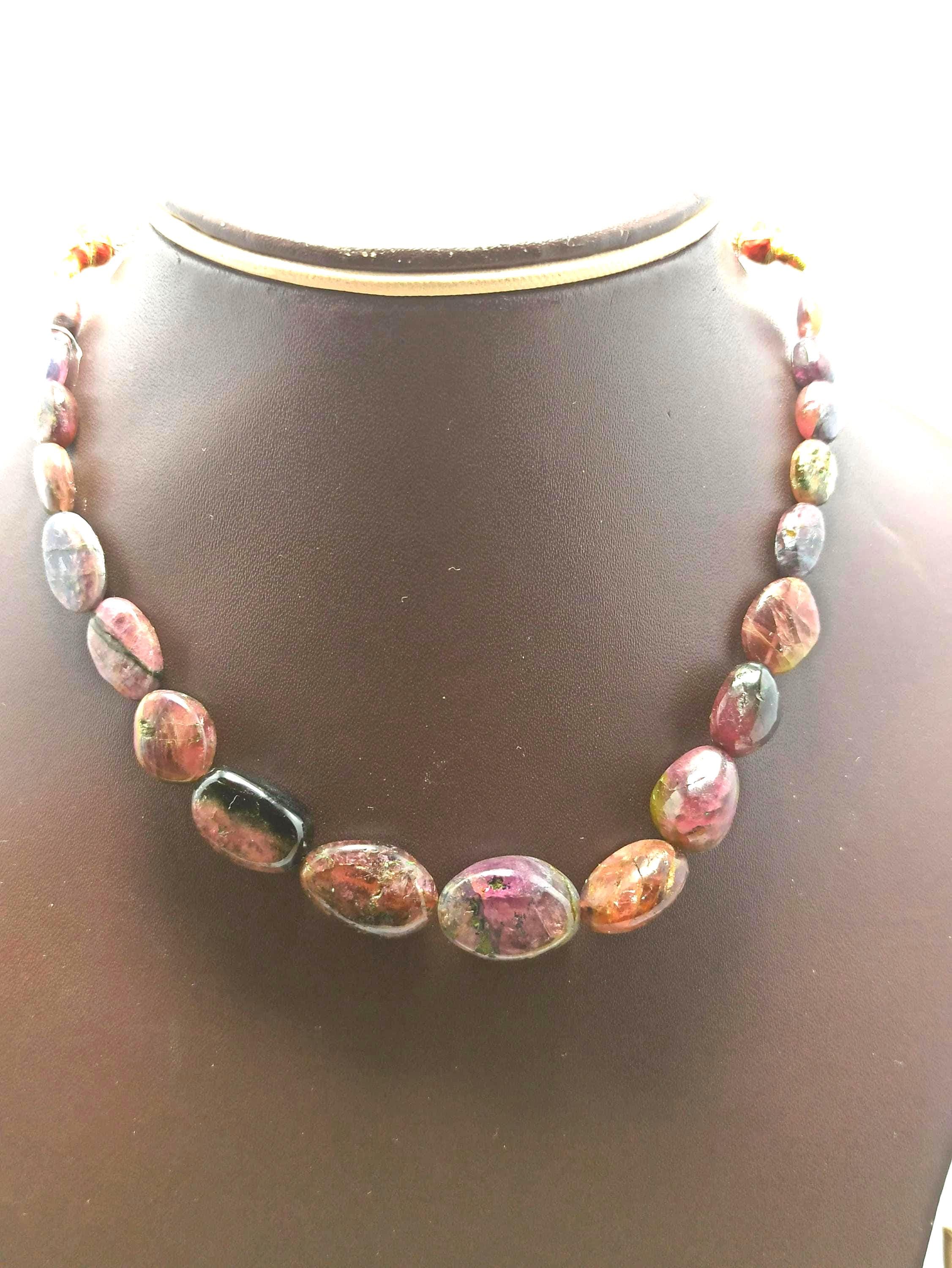 Natural Watermelon Tourmaline Beads 139 Carat Smooth Tumble Necklace Chakra & Reiki Jewelry Supply - image 5
