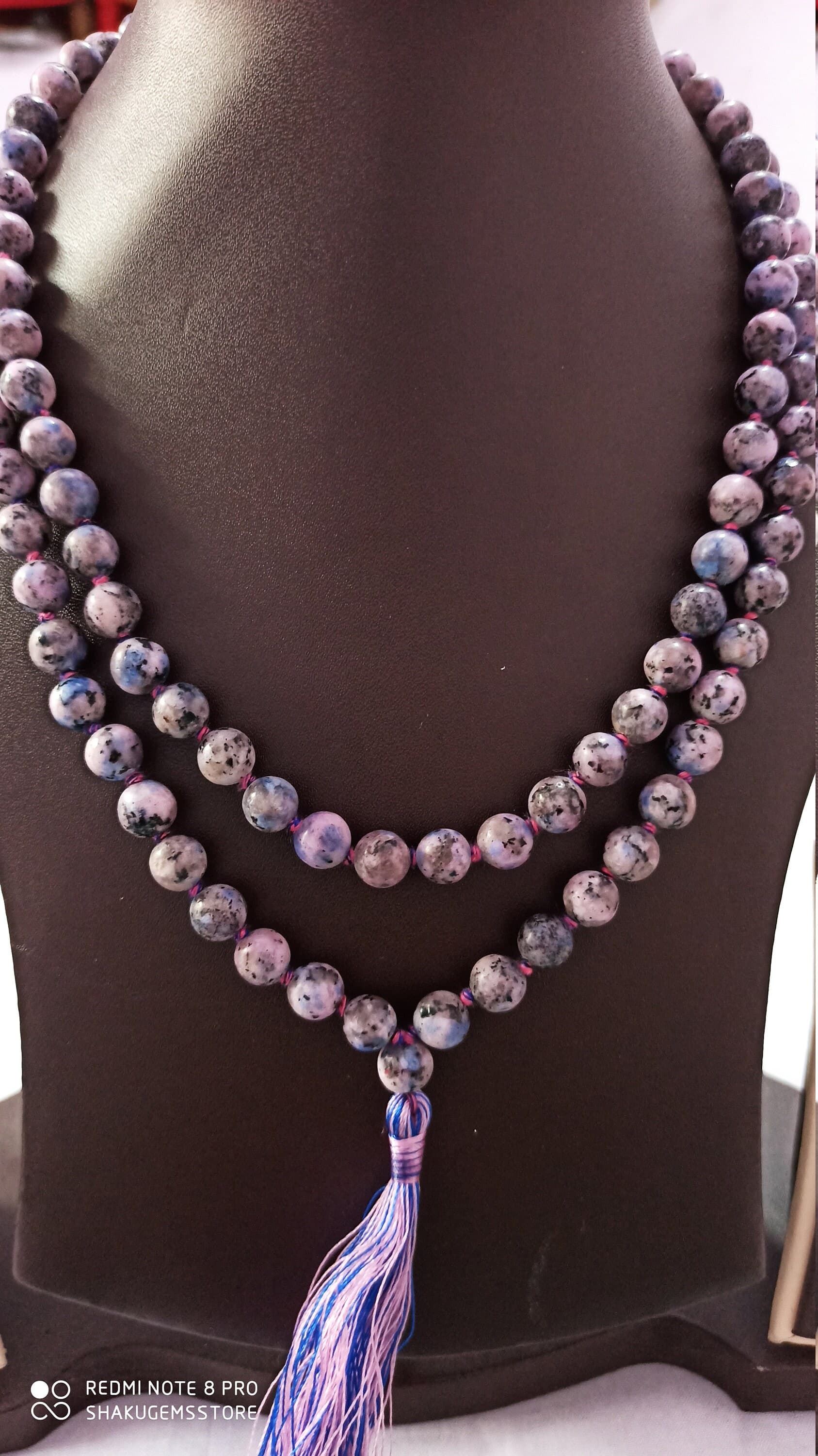 Blue Dollmansion Japa Mala: 108 Bead Prayer Necklace
