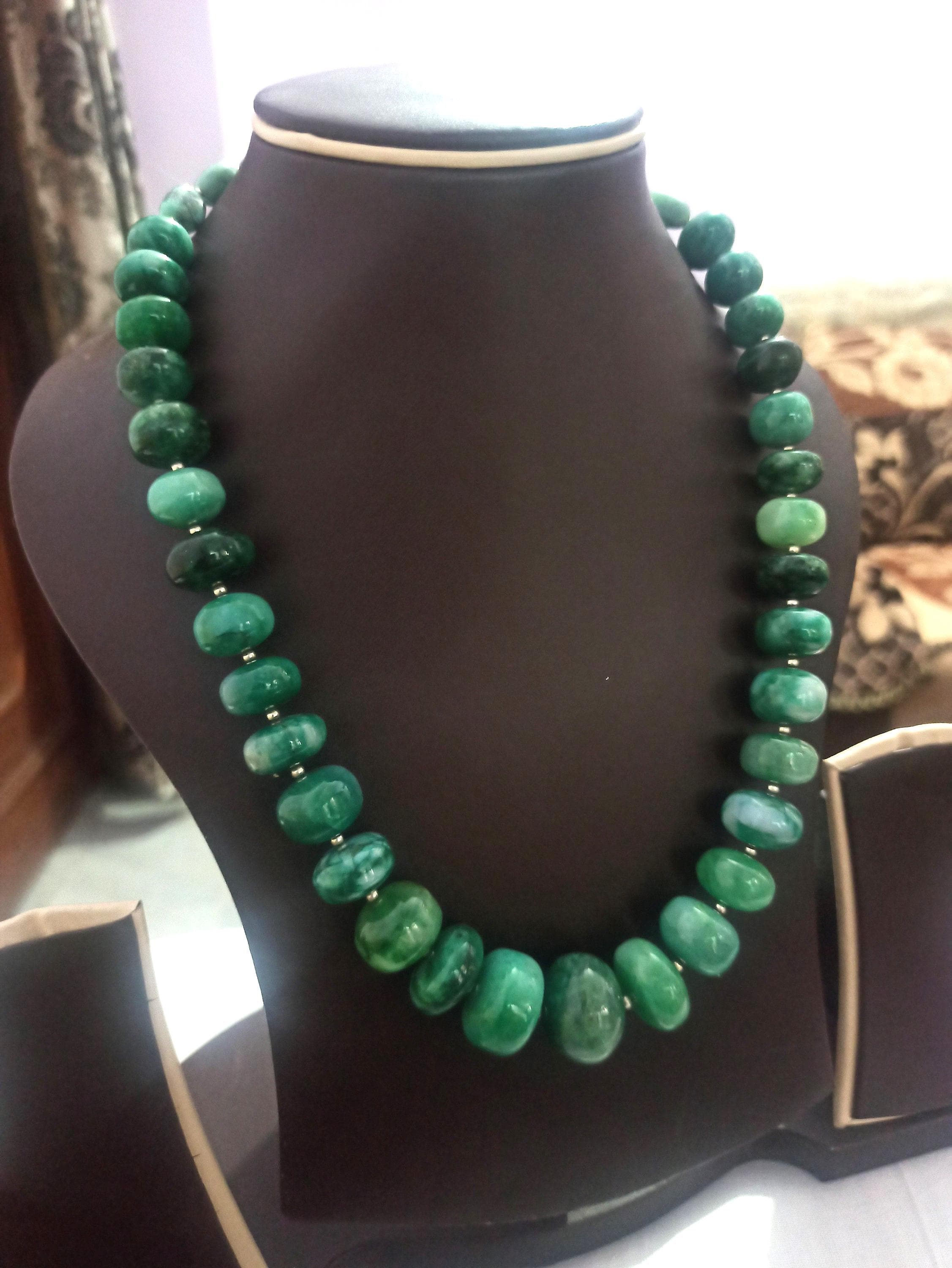 Sakota Emerald Rondelle Bead Necklace: 660 Carat AAA Gemstone Jewelry - image 3