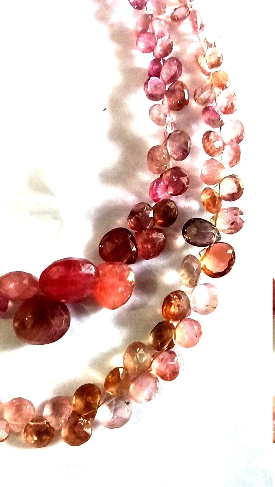 Pink Tourmaline Heart Briolette Faceted Beads, Natural Healing Gemstone for Necklace & Earrings DIY - image 4