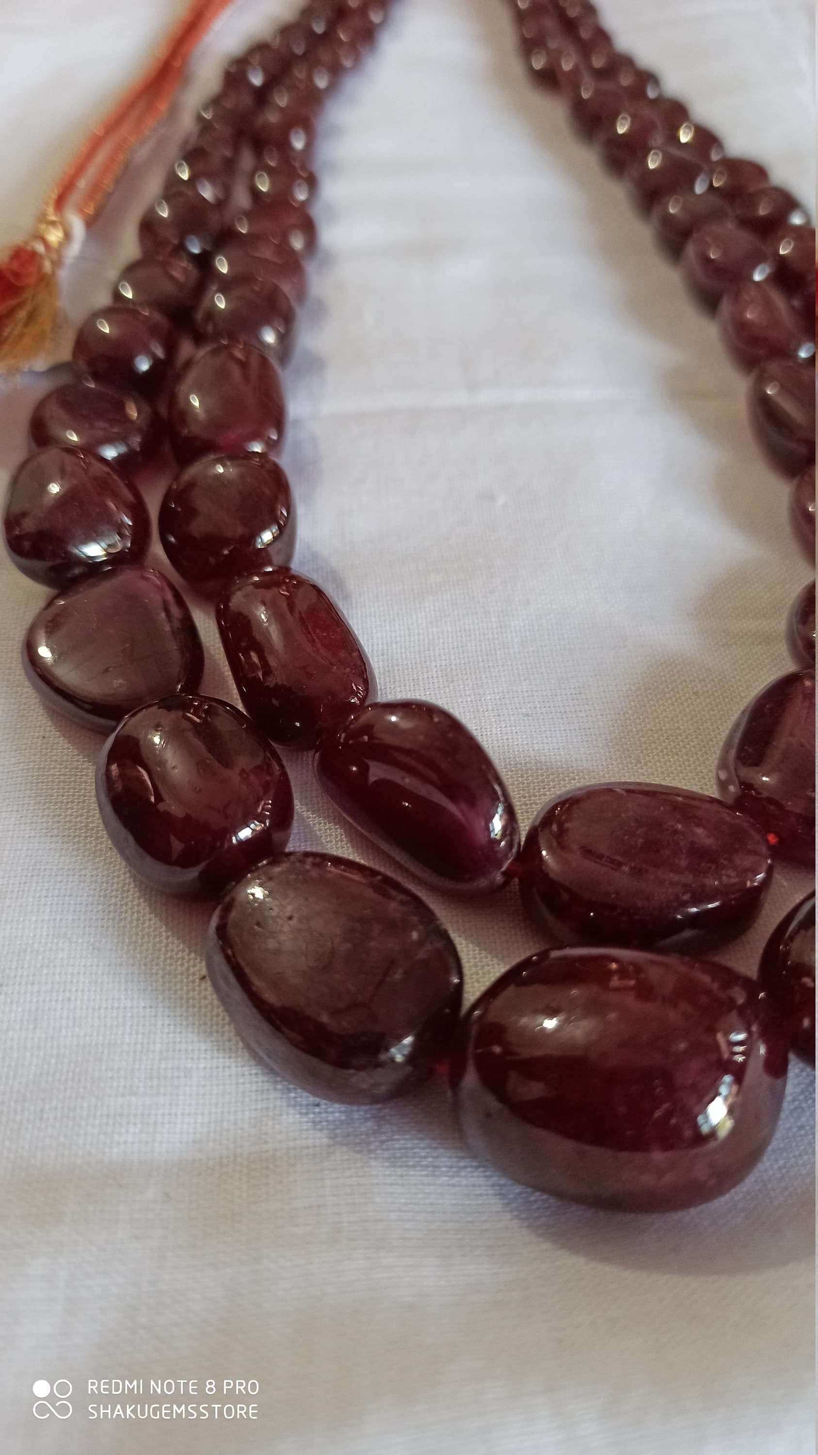 24″ Natural Ruby AAA Fine Quality Smooth Tumbled Ruby Gemstone Healing Necklace - image 4