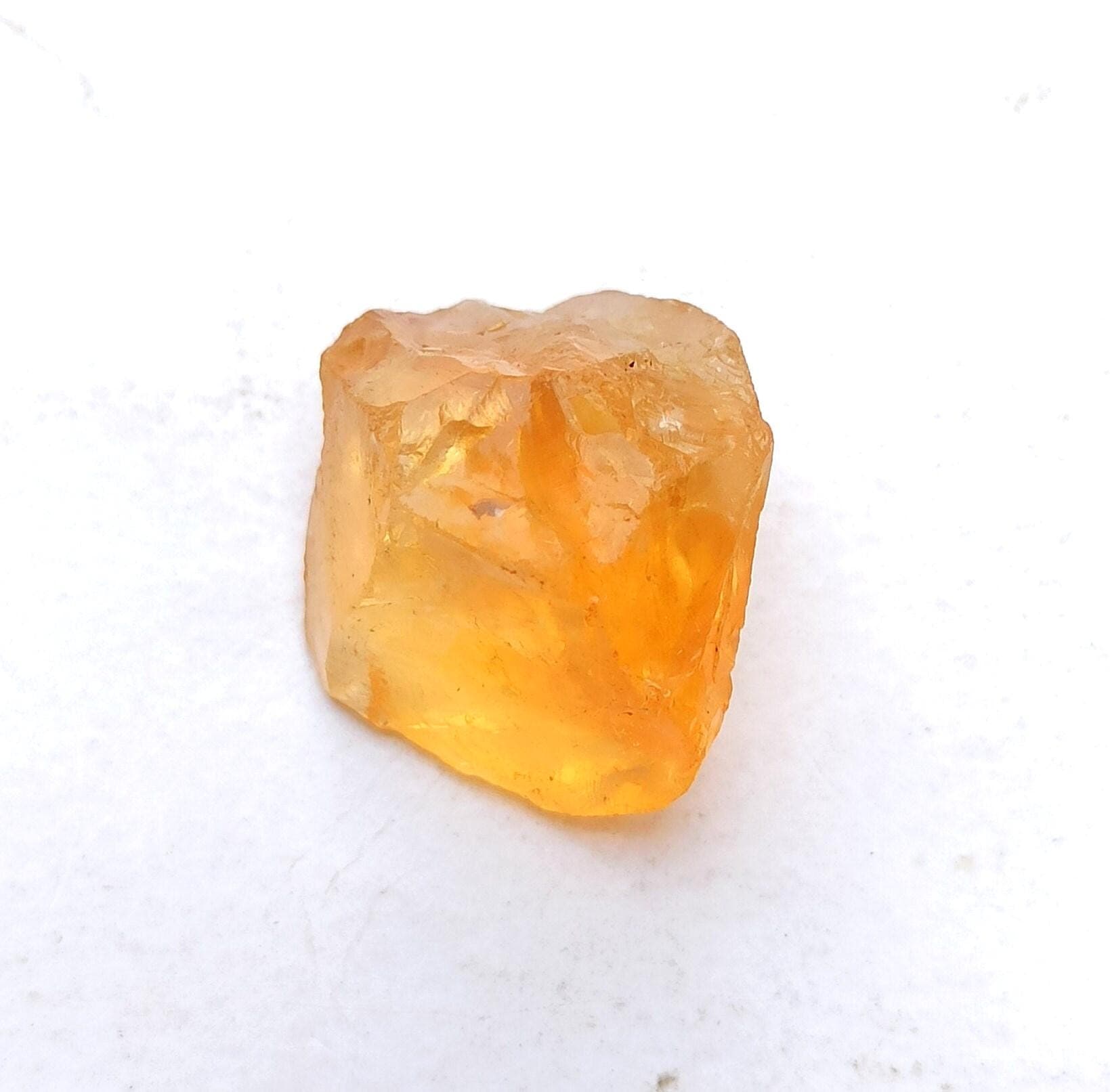 Natural Yellow Citrine Raw Stone: Rough Gemstone for Jewelry Making