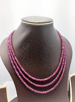 Natural Ruby Necklace 16" Handmade Polished Rondelle Beads Fine Gemstone Jewelry for Women - image 4