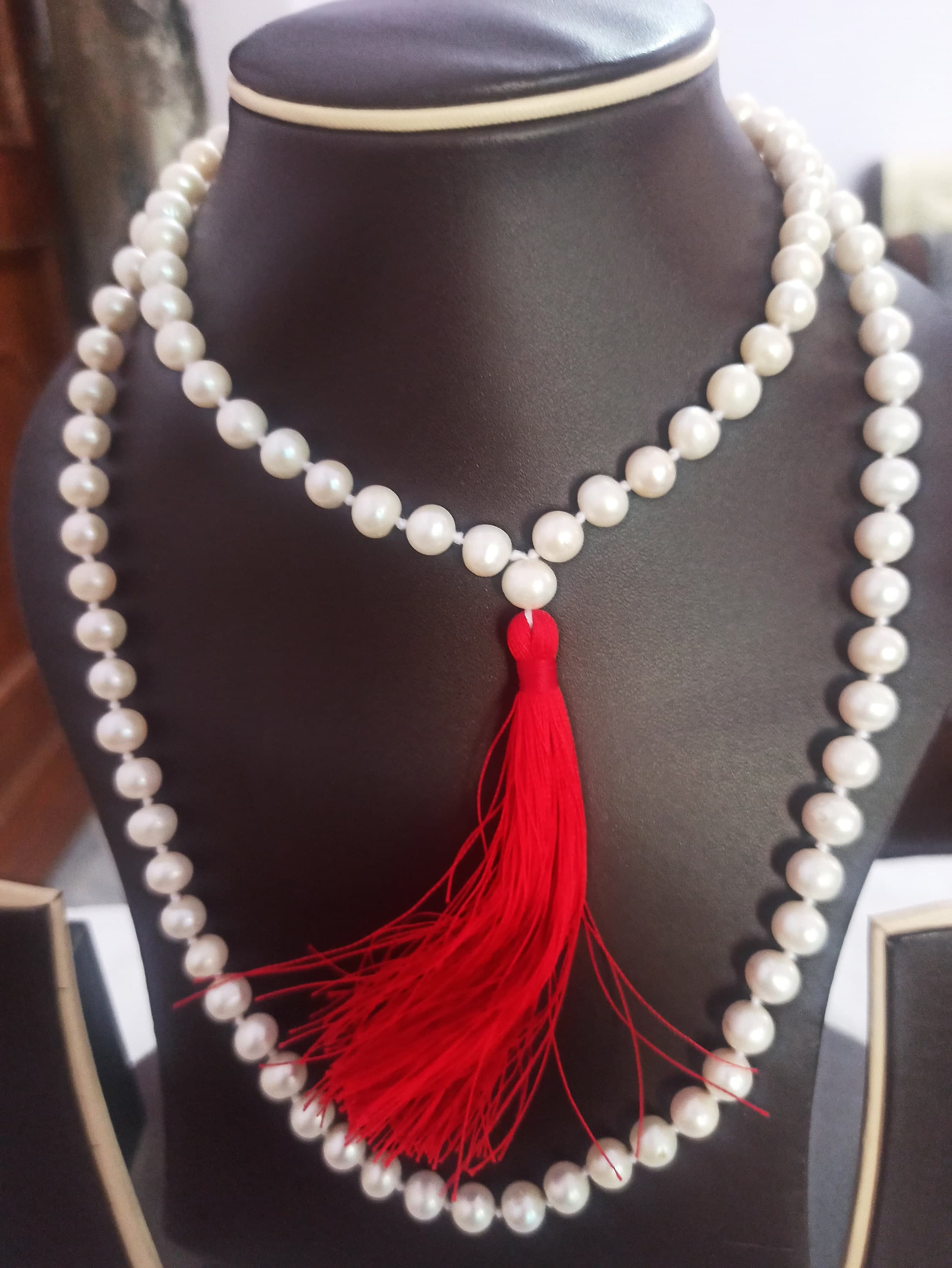 Freshwater Pearl Japa Mala: Handmade 108 Bead Meditation Necklace