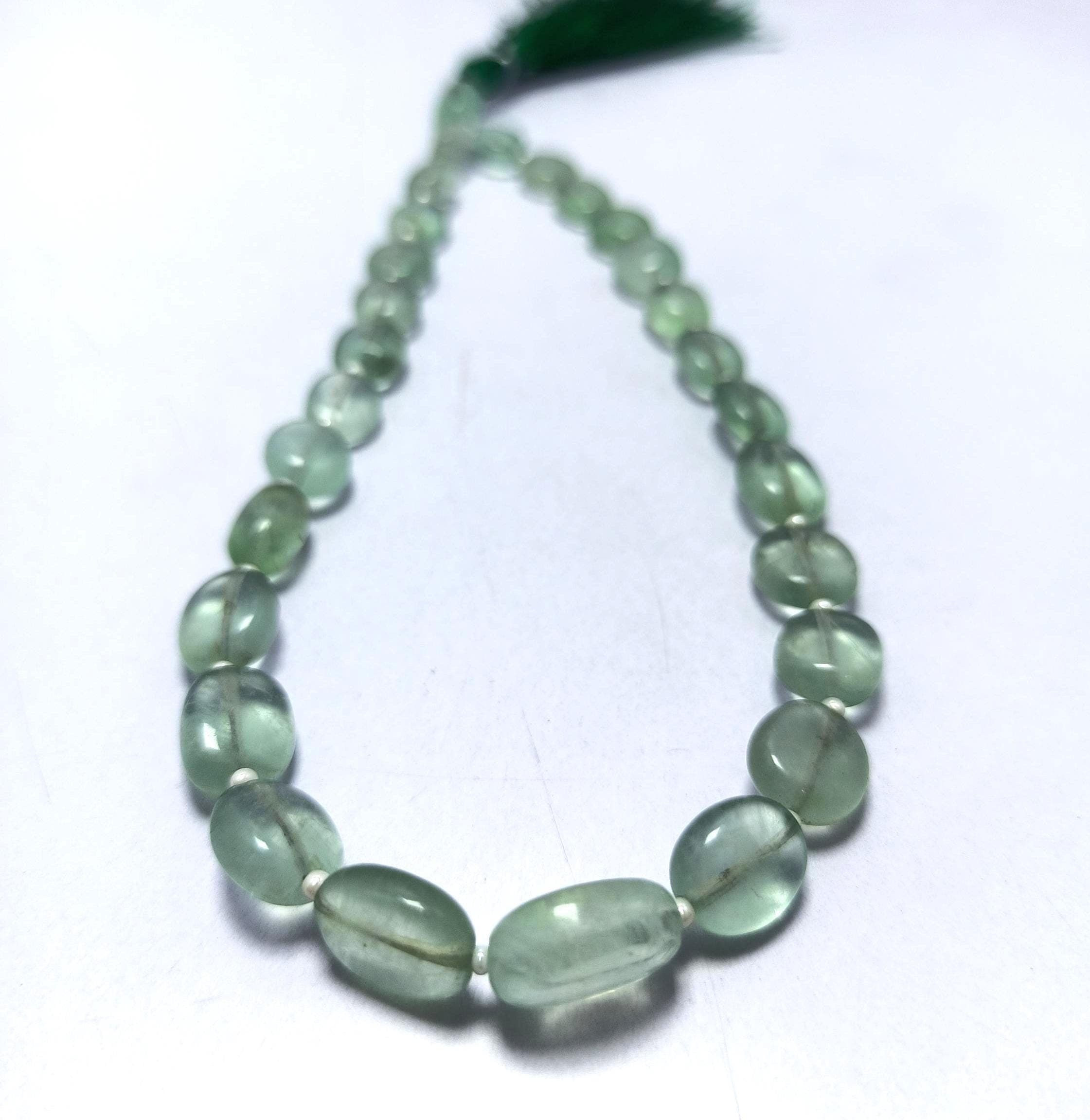 Smooth Oval Natural Gemstone Prayer Beads Japa Mala Tasbih for Meditation - image 3