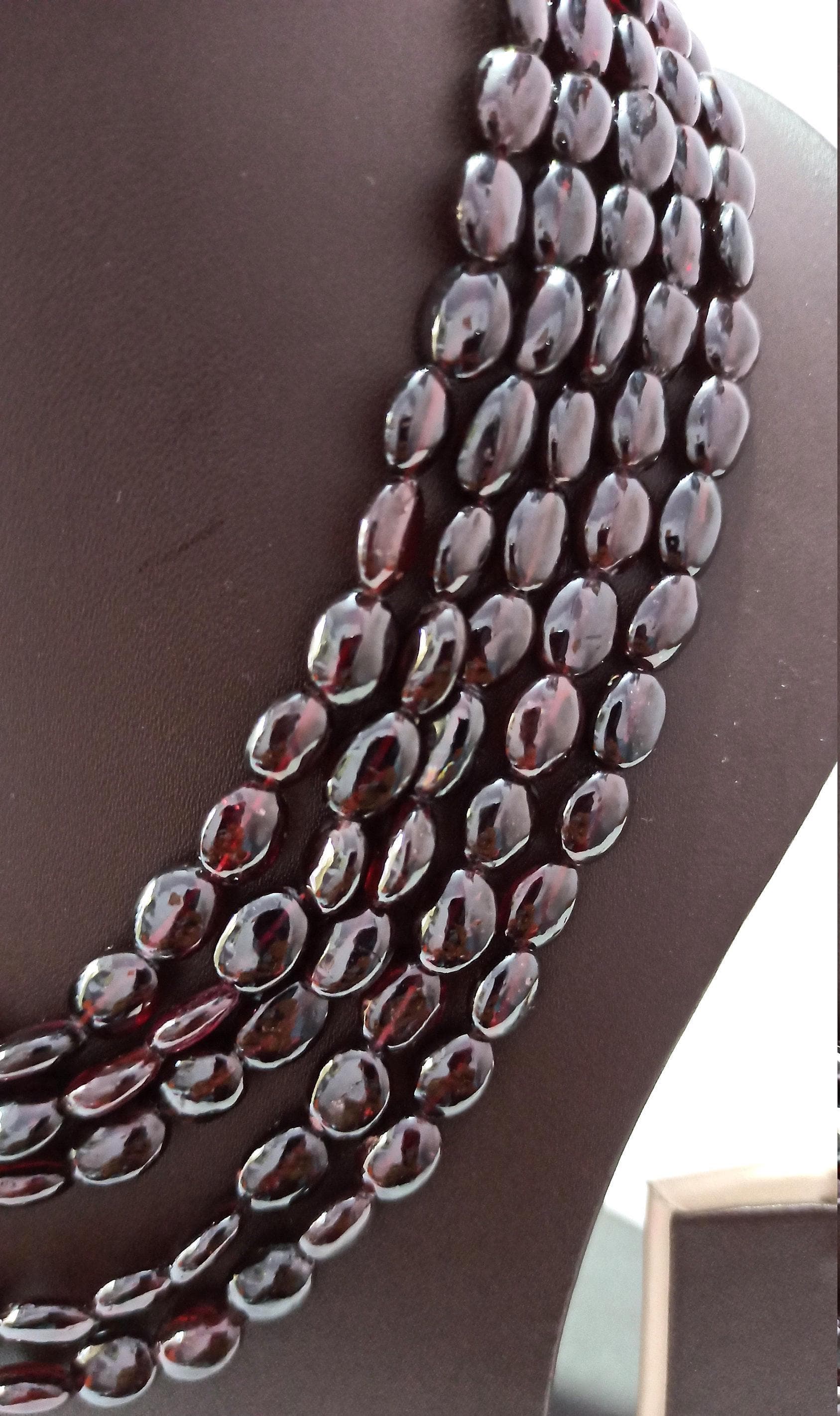 Red Garnet Oval Necklace 696 Carat Natural Healing Gemstone Adjustable Cord Chakra Crystal Jewelry - image 5