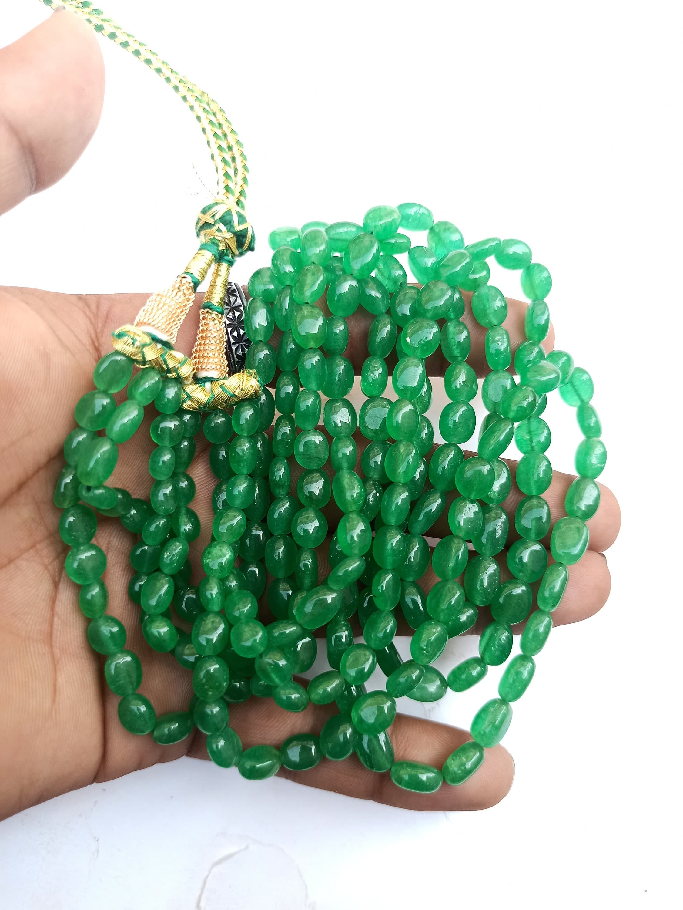 388 Carat Emerald Beryl Necklace AAA Oval Natural Healing Gemstone Pendant Adjustable Cord - image 3