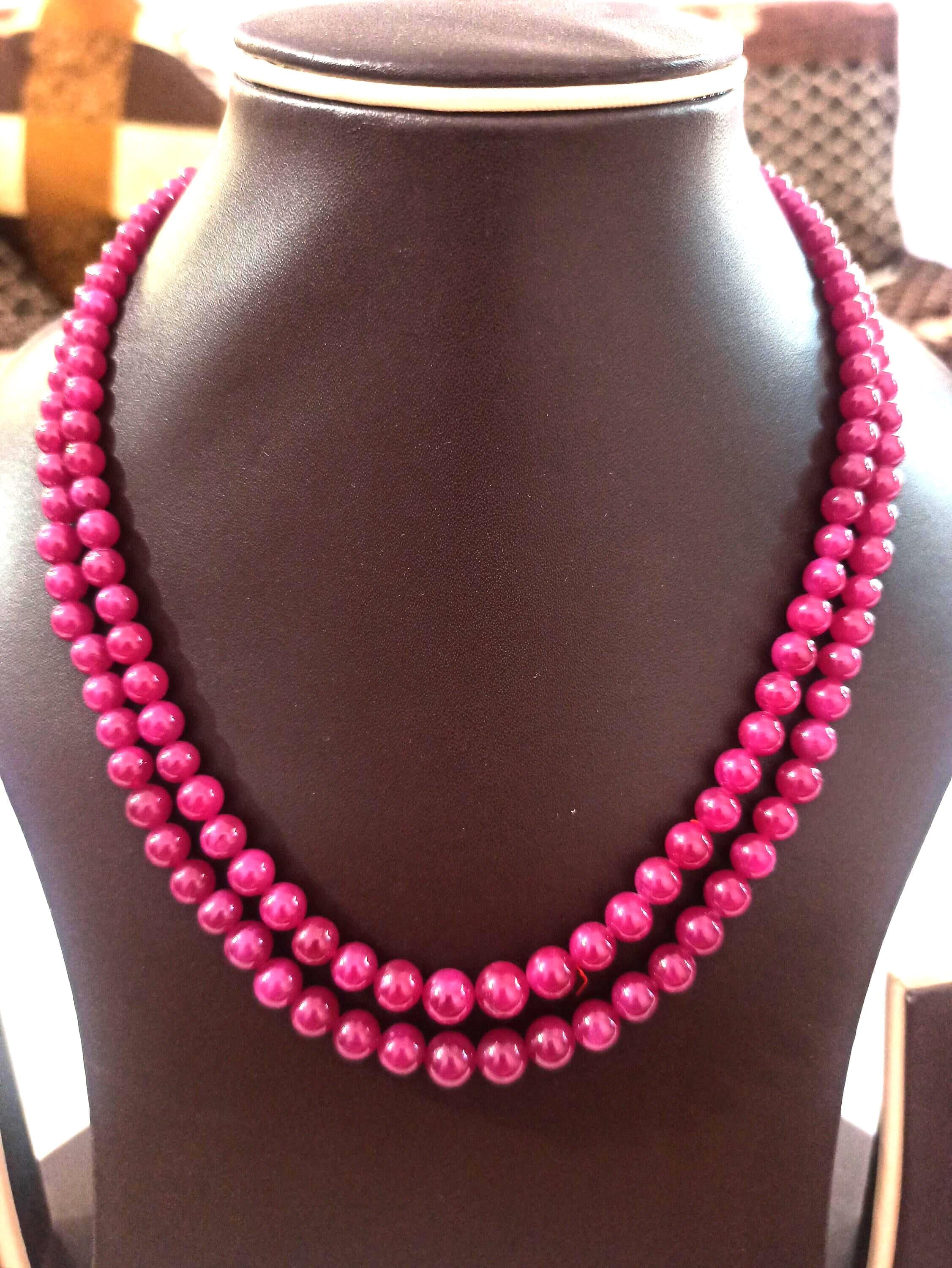 Ruby Corundum Rondelle Bead Necklace Natural Healing Gemstone Jewelry Making Strand
