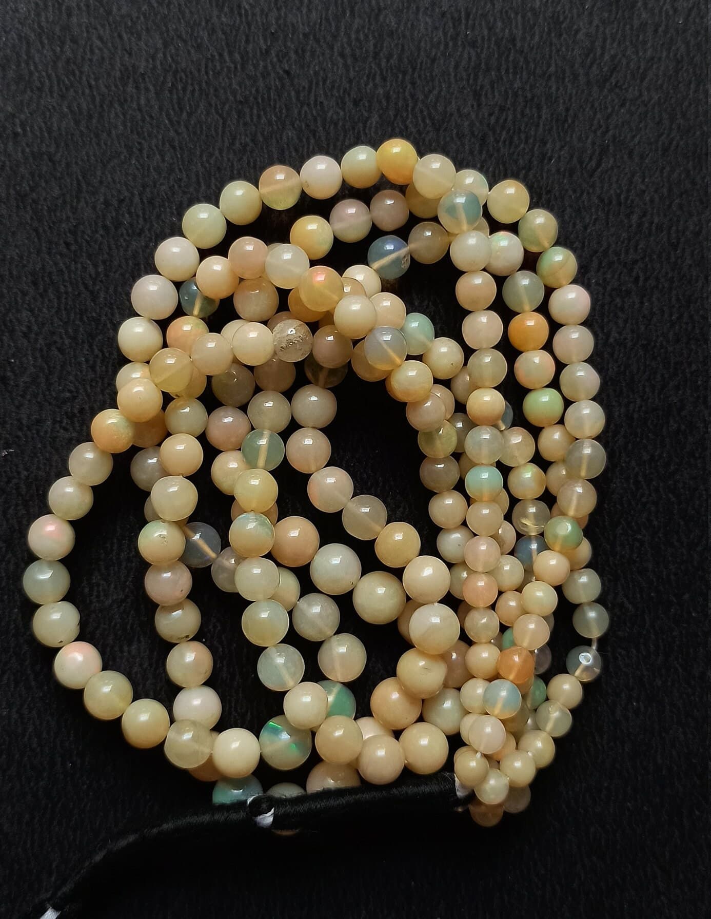 Natural Ethiopian Opal Round Beads, Highly Polished Jewelry Making String - image 3