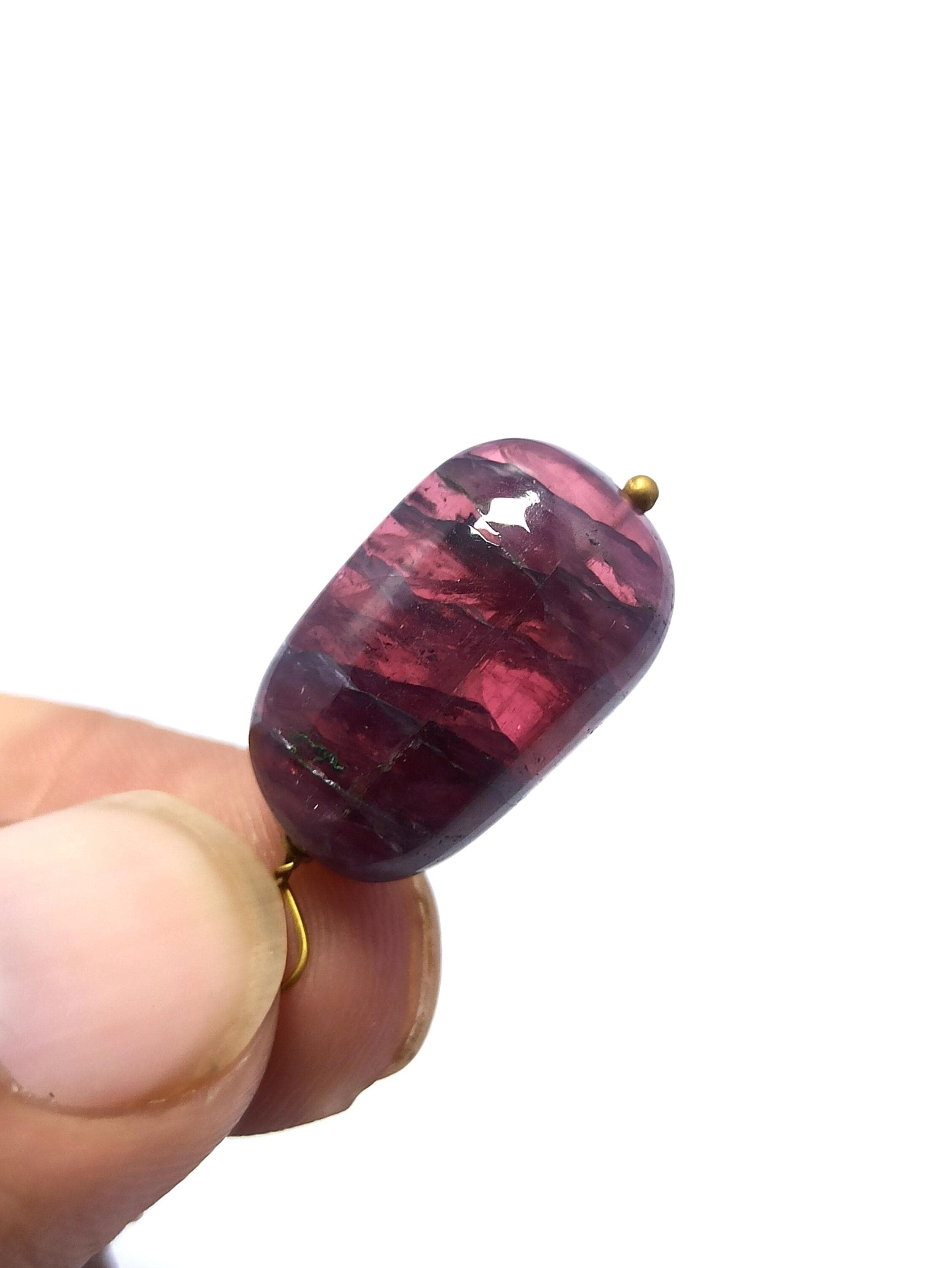 Natural Pink Tourmaline Beads 17.40 Carat Oval Smooth Pendant for Jewelry Making - image 4