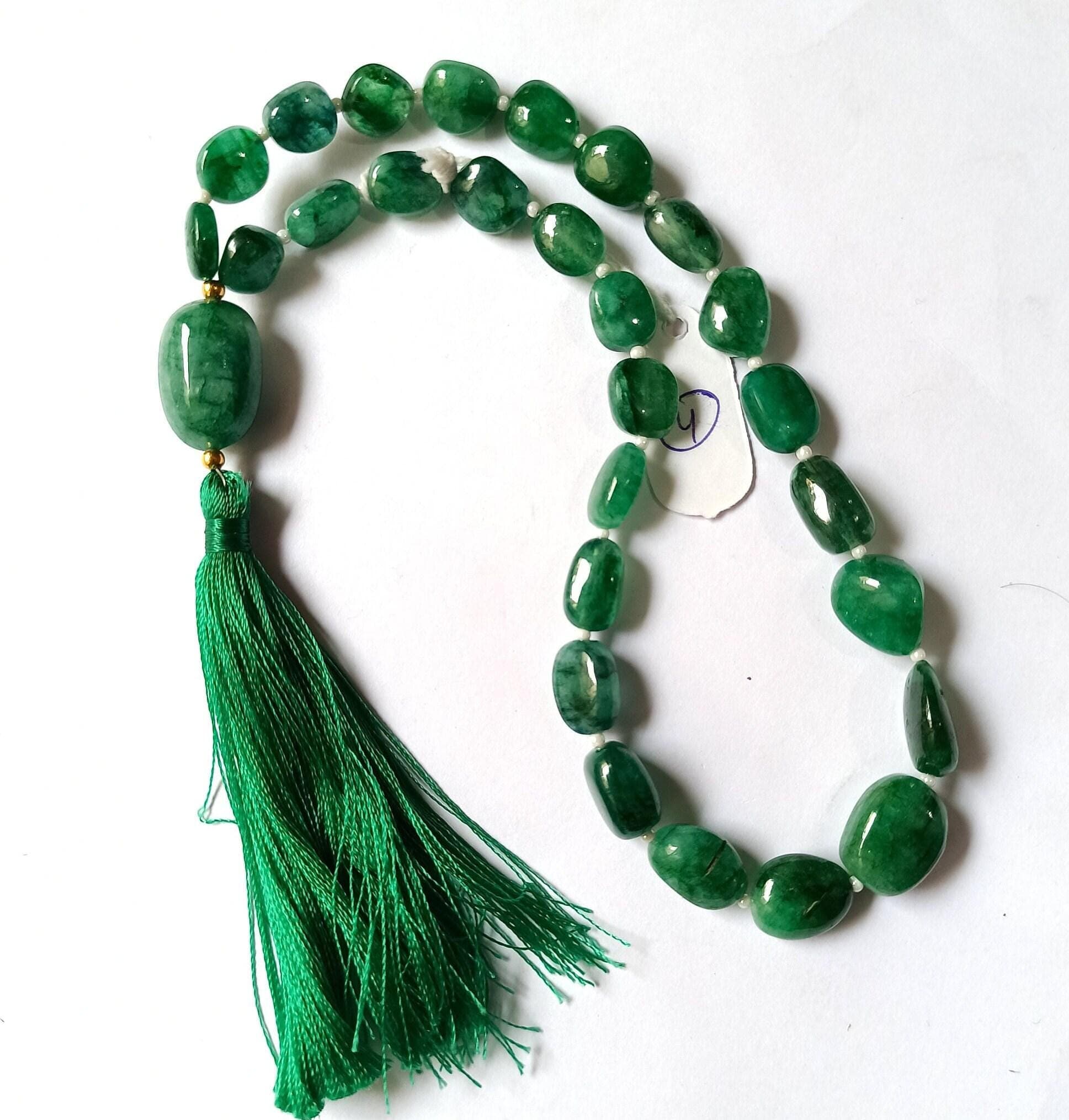 Emerald Beryl Japa Mala Beads - AAA Quality Prayer Tasbih - image 4