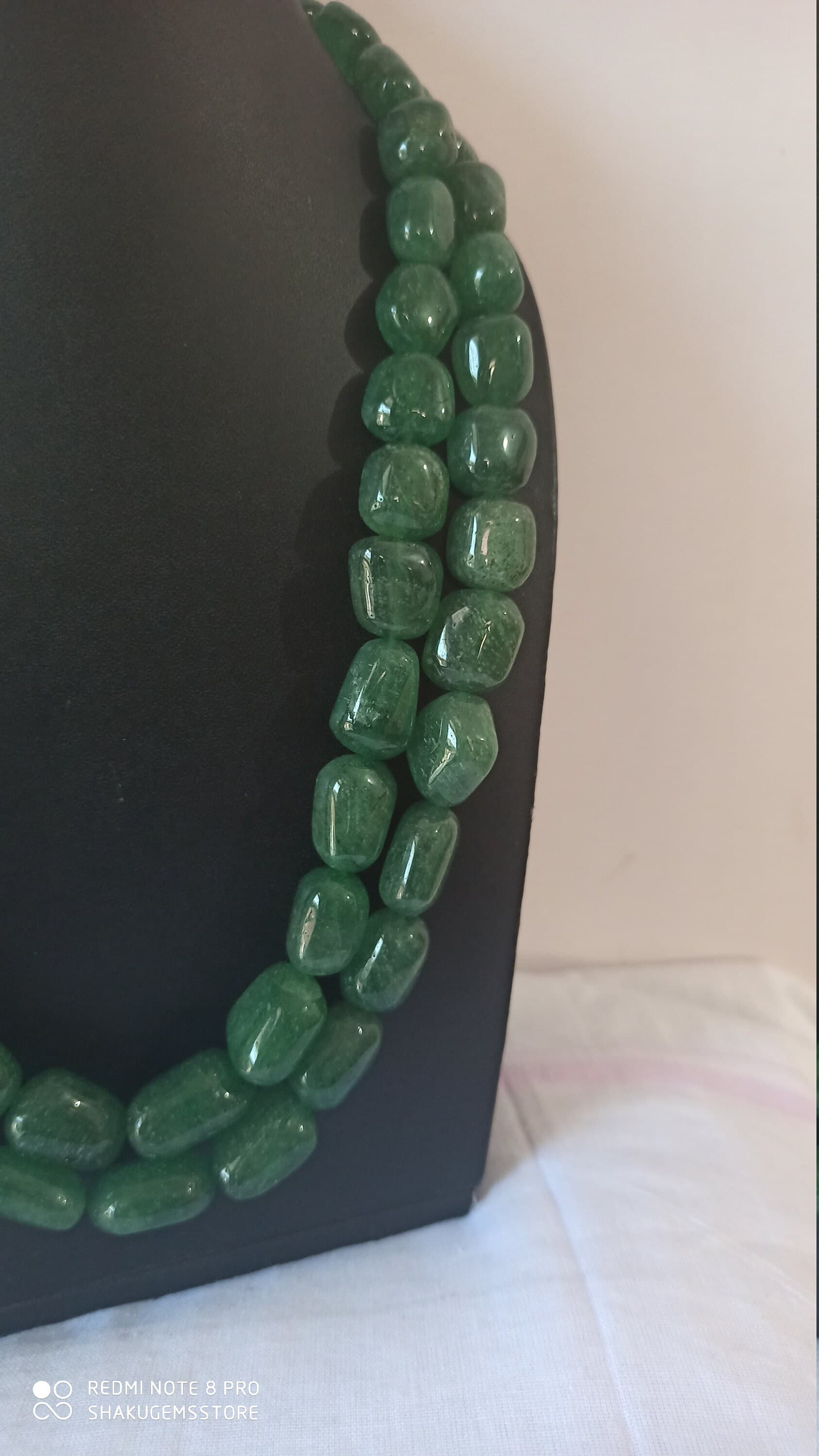 Natural Green Strawberry Quartz Necklace 1277 Carat Healing Gemstone Beads Handmade 20" Jewelry - image 5