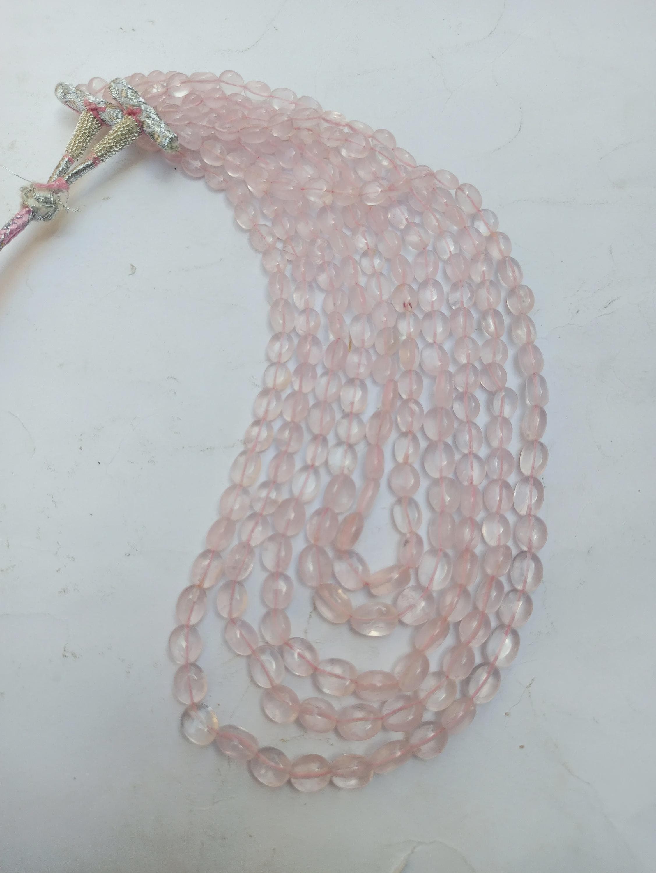 Rose Quartz Tumble Bead Necklace Adjustable Healing Gemstone Jewelry Heart Chakra Crystal - image 3