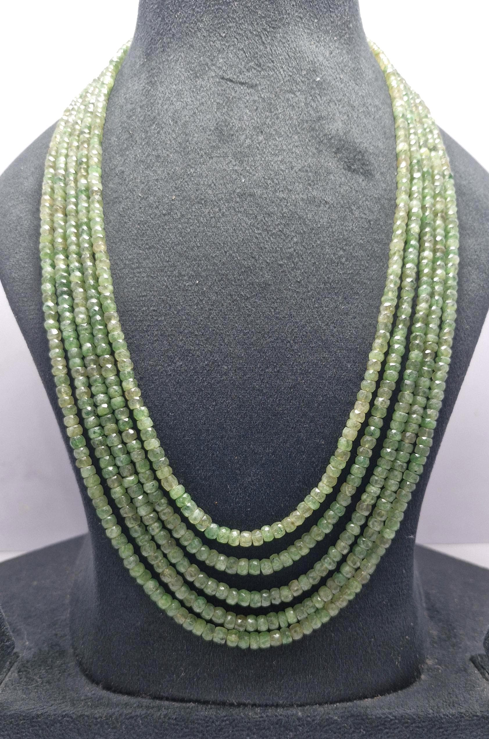 Natural Russian Emerald Beads Necklace Fine Quality Gemstone With Adjustable Cord Necklace - image 3