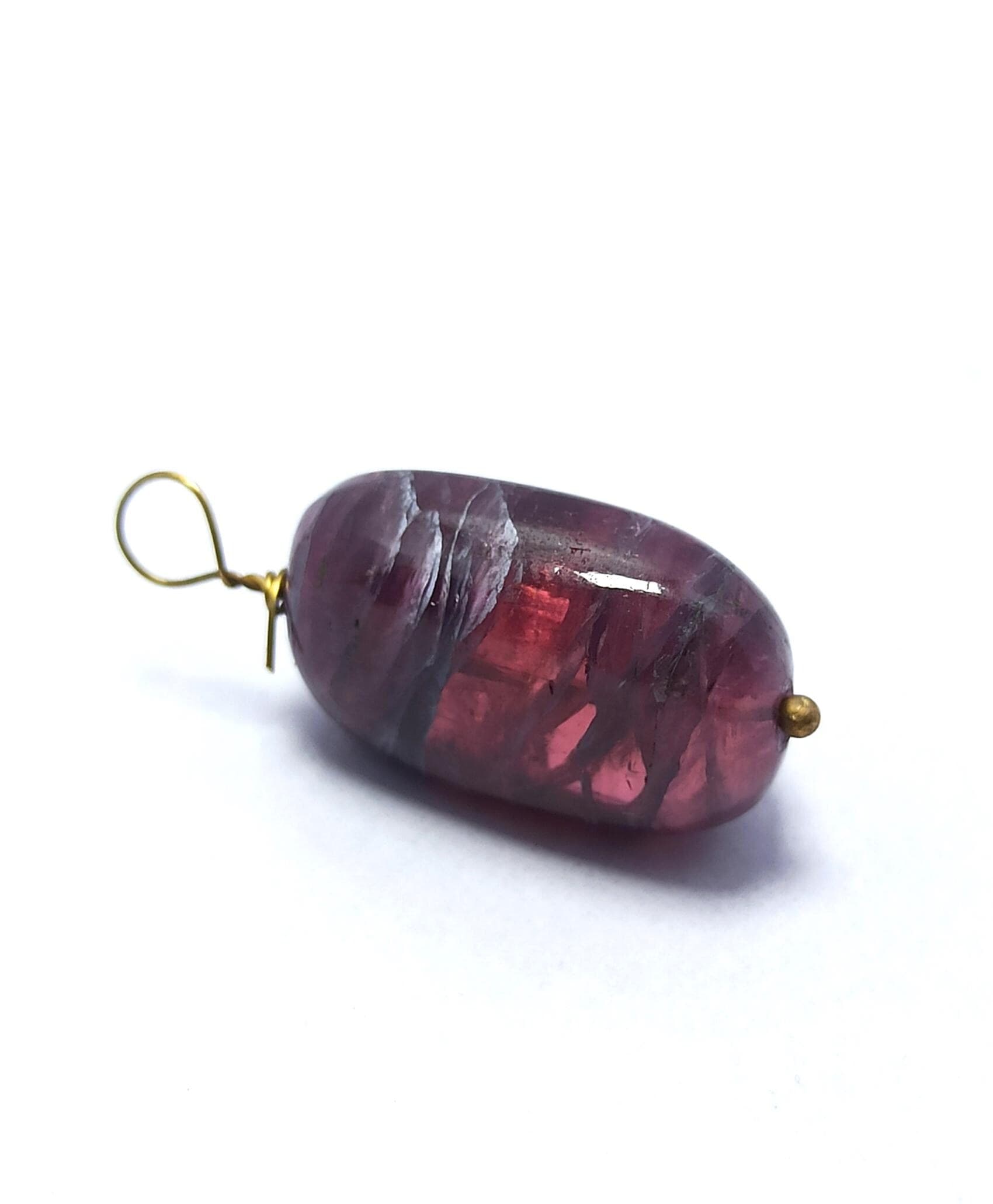 Natural Pink Tourmaline Beads 17.40 Carat Oval Smooth Pendant for Jewelry Making - image 3