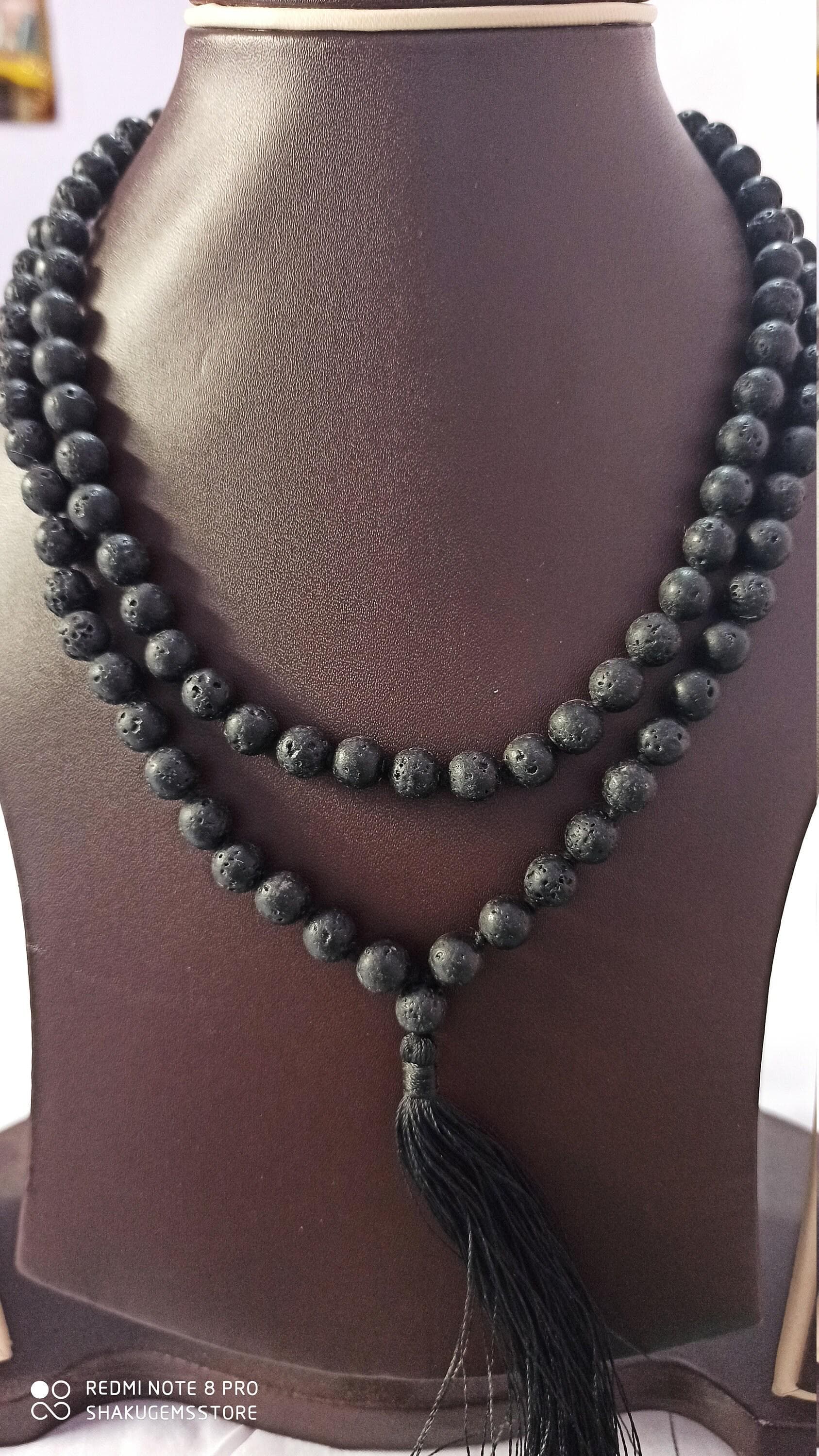 Multi Gemstone Japa Mala 108 Prayer Beads Meditation Tasbih Necklace - image 5