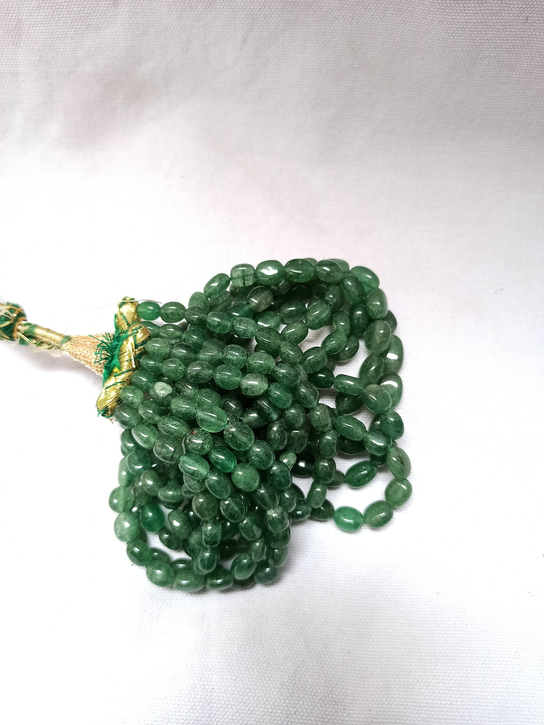 Emerald Beryl Gemstone Necklace: 630 Carat Tumble Beads, Adjustable Cord - image 5