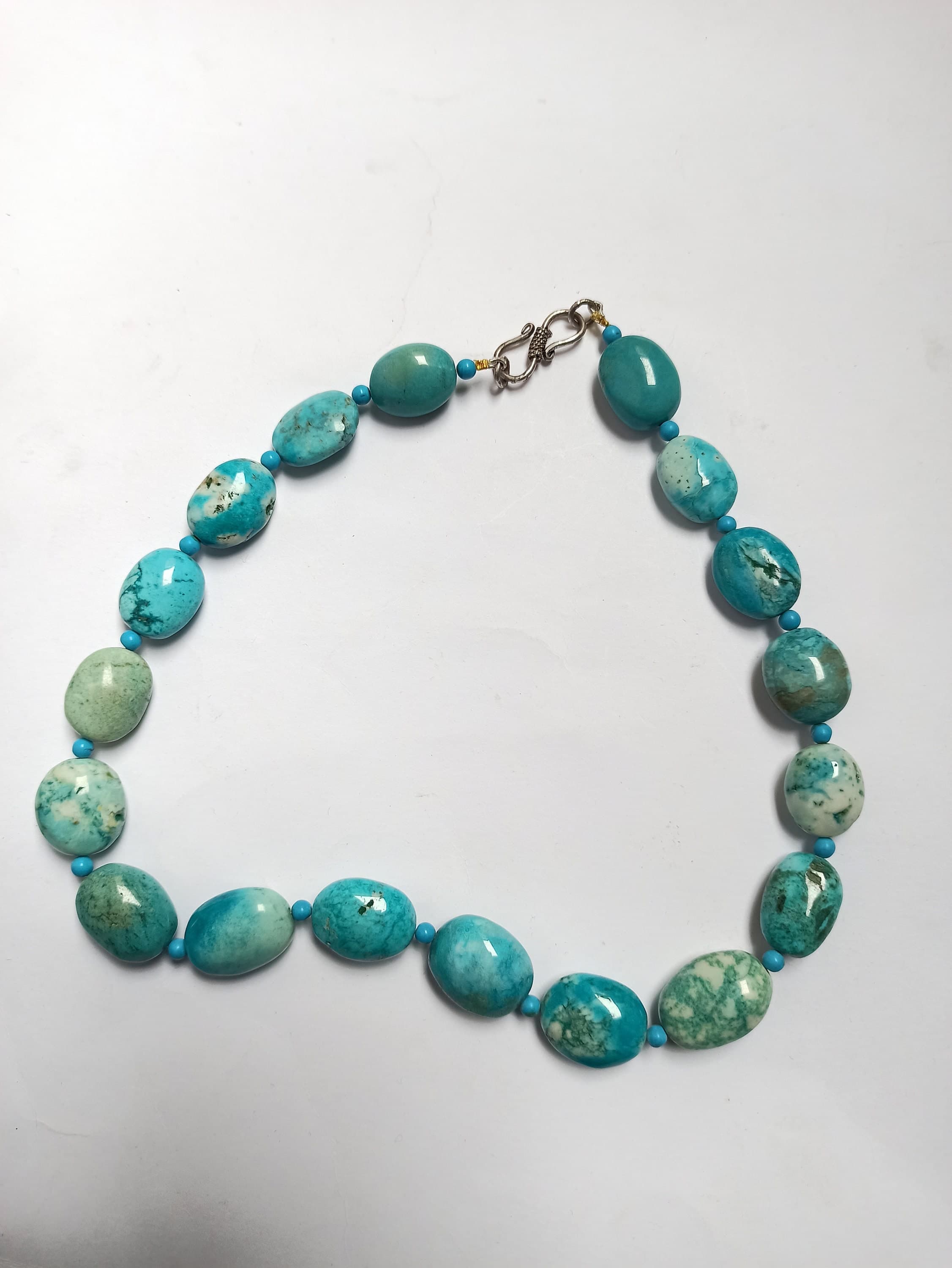 Natural Turquoise Oval Necklace 17" Healing Gemstone Beads Strand for Jewelry Making - image 5