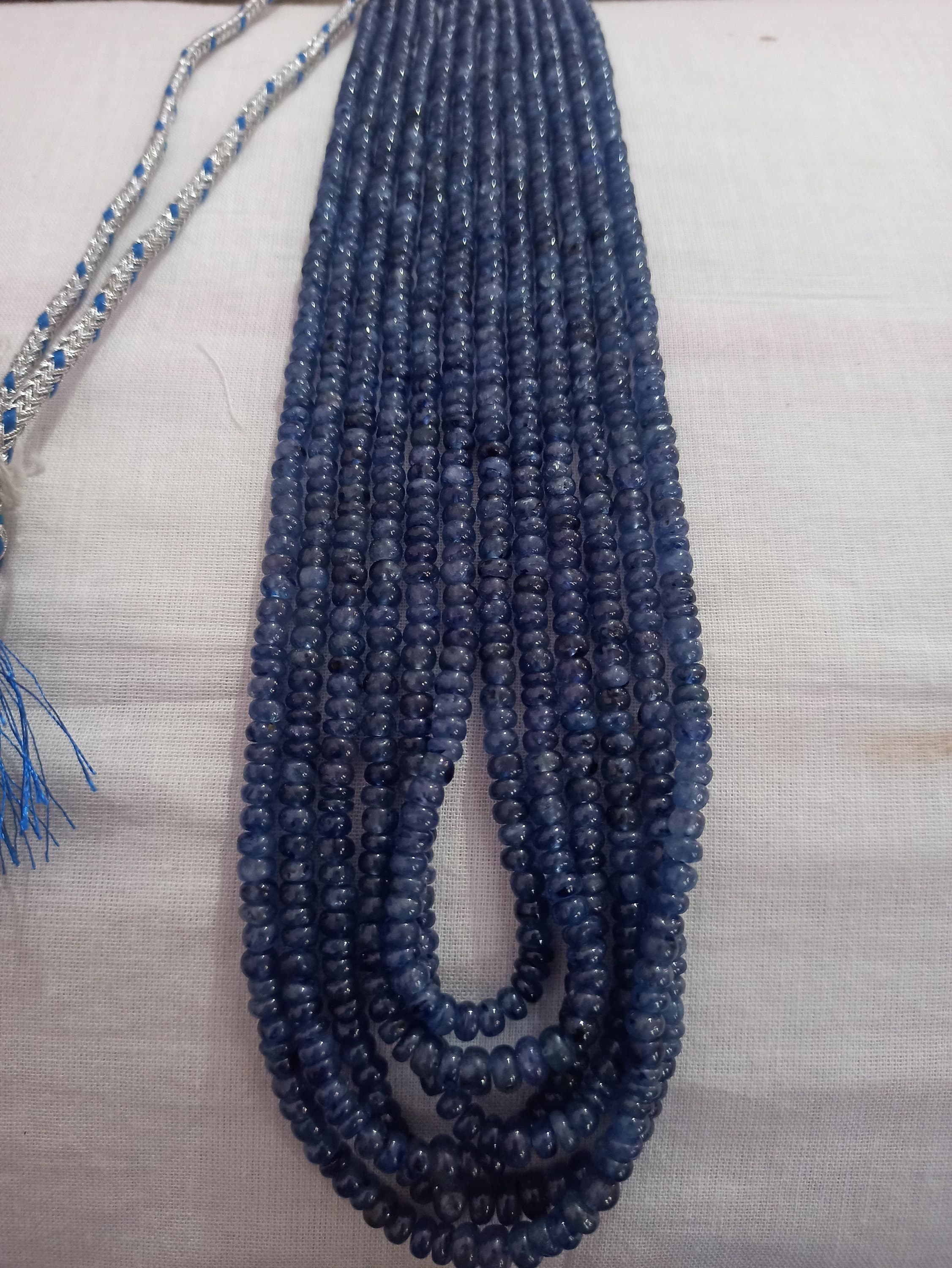 Natural Blue Sapphire Rondelle Bead Necklace 834ct 22" Healing Crystal for Strength & Positive Energy - image 5
