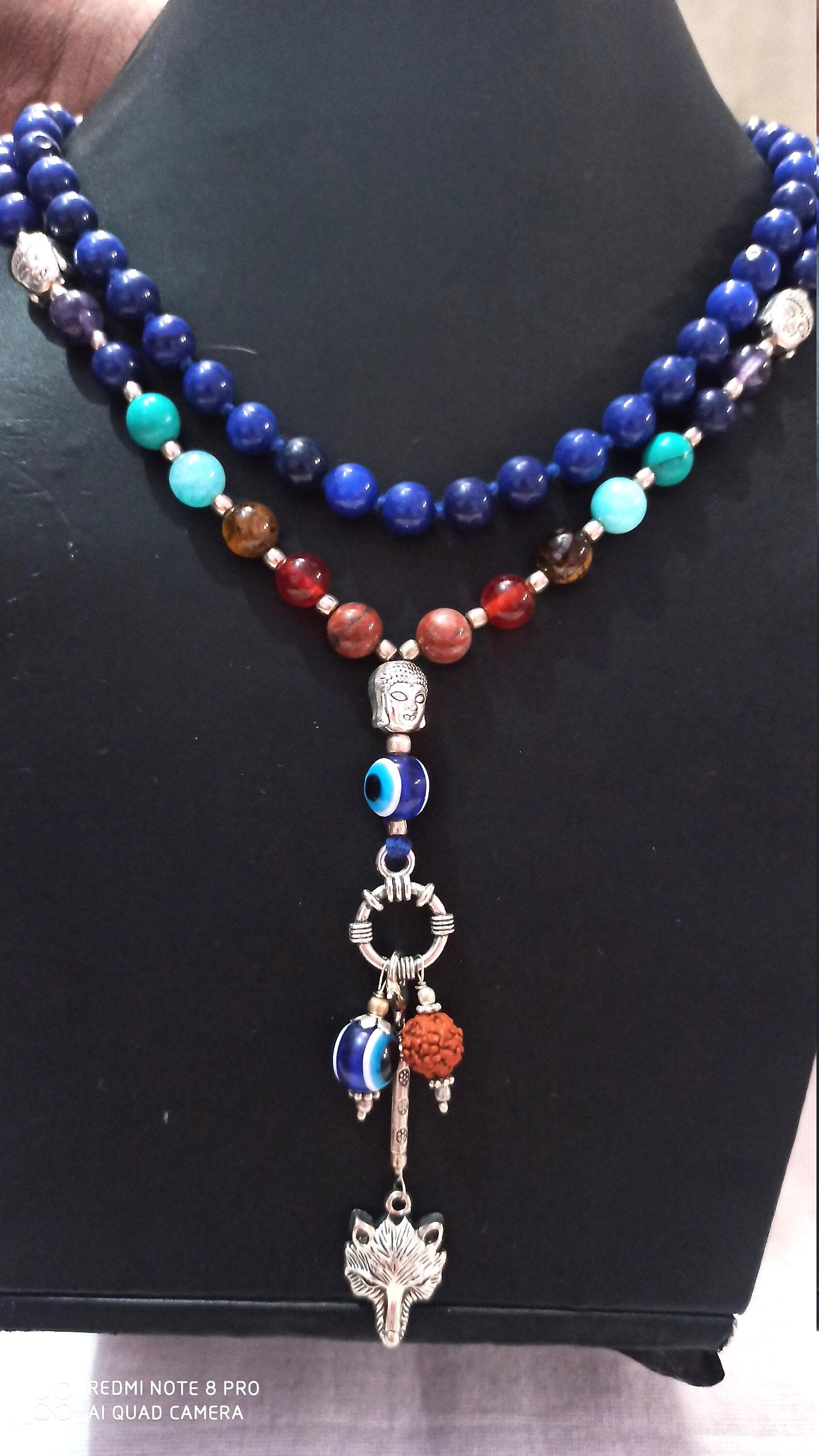 Seven Chakra Healing Mala 108 Beads Prayer tasbih Meditation Necklace with Guru Bead