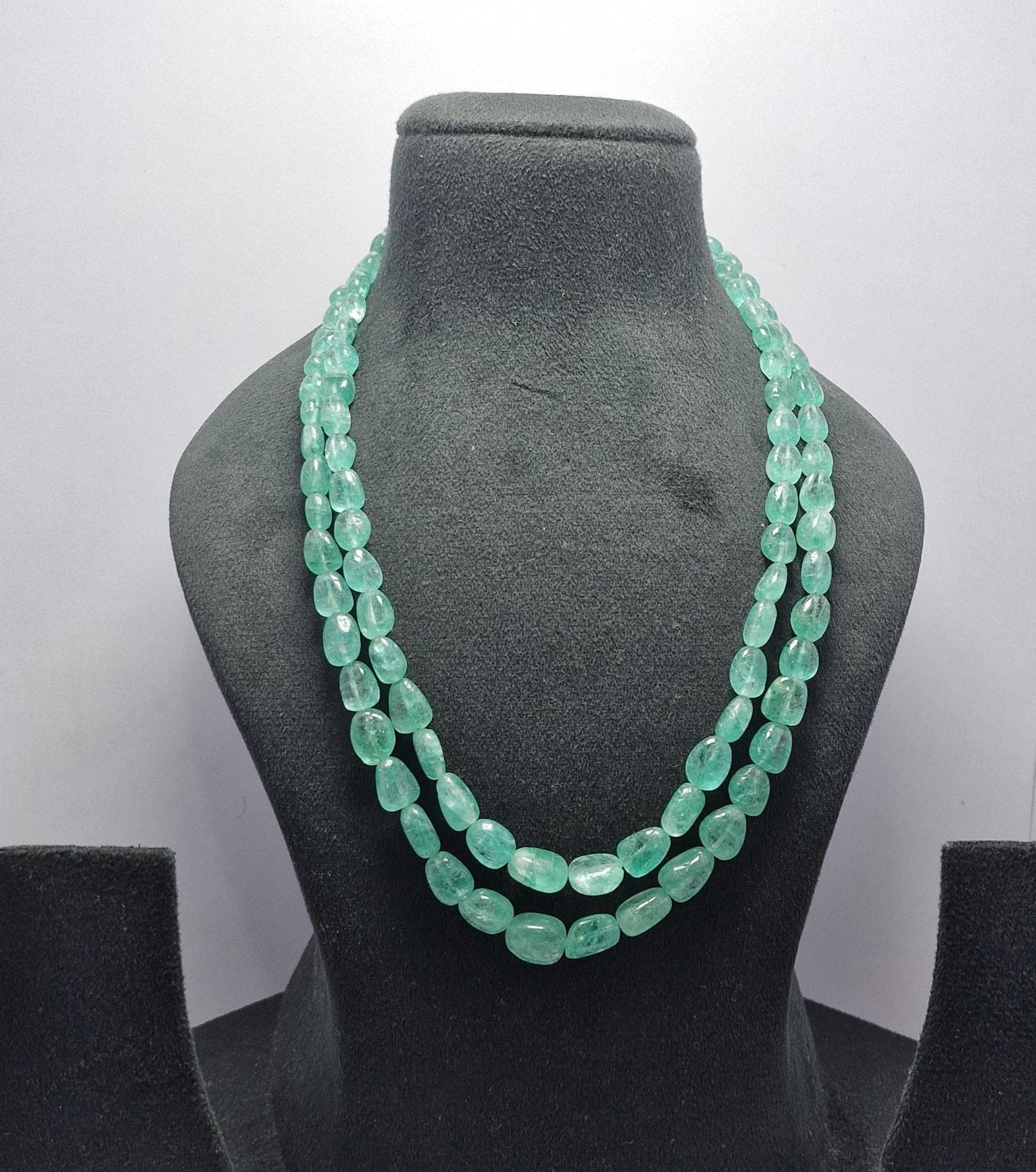Natural Russian Emerald Beads Necklace Fine Quality Gemstone With Adjustable Cord Necklace - image 4