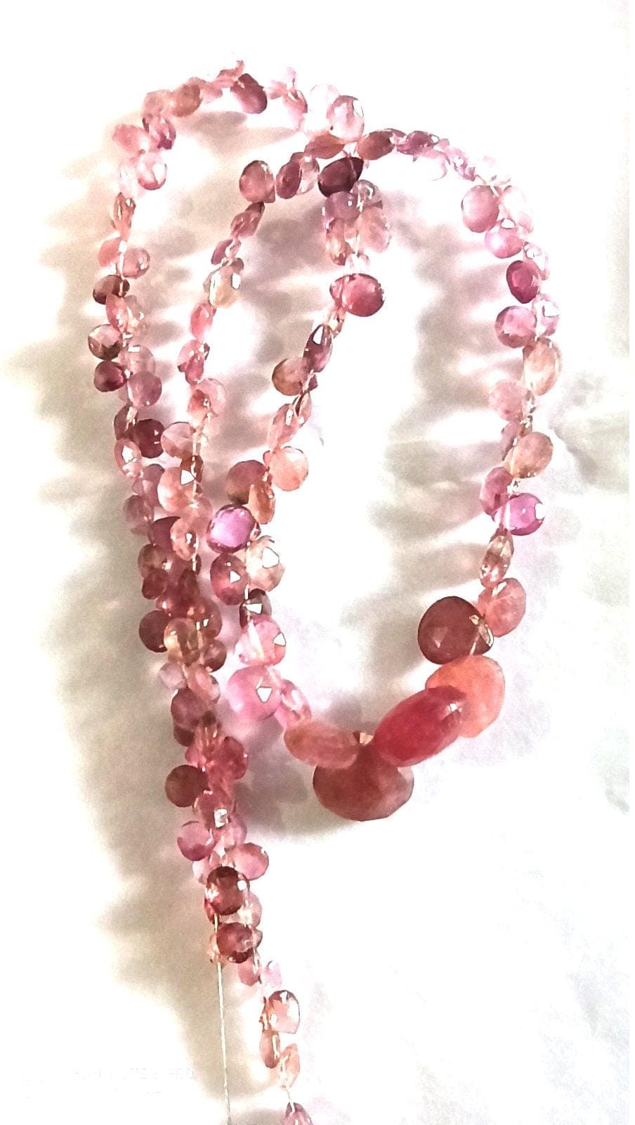 Pink Tourmaline Heart Briolette Faceted Beads, Natural Healing Gemstone for Necklace & Earrings DIY - image 5