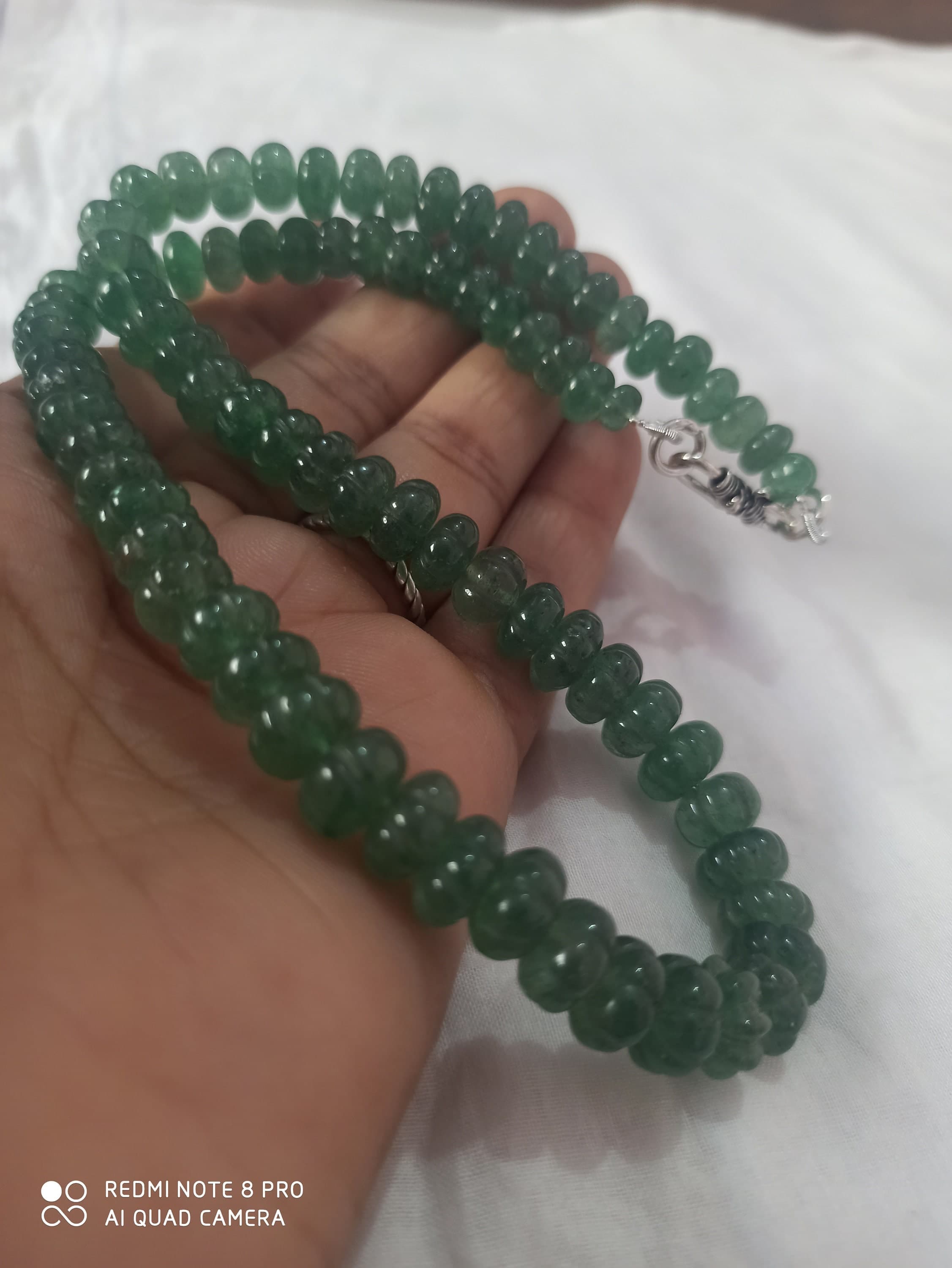 Natural Green Strawberry Emerald Pumpkin AAA Fine Quality Pumpkin 6-10mm Beads Healing Gemstone Necklace - image 5