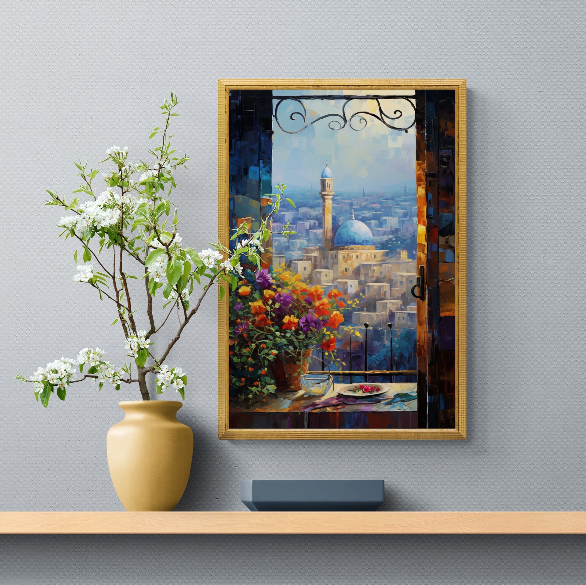 Painting of the Al Aqsa Mosque in Jerusalem, Palestine